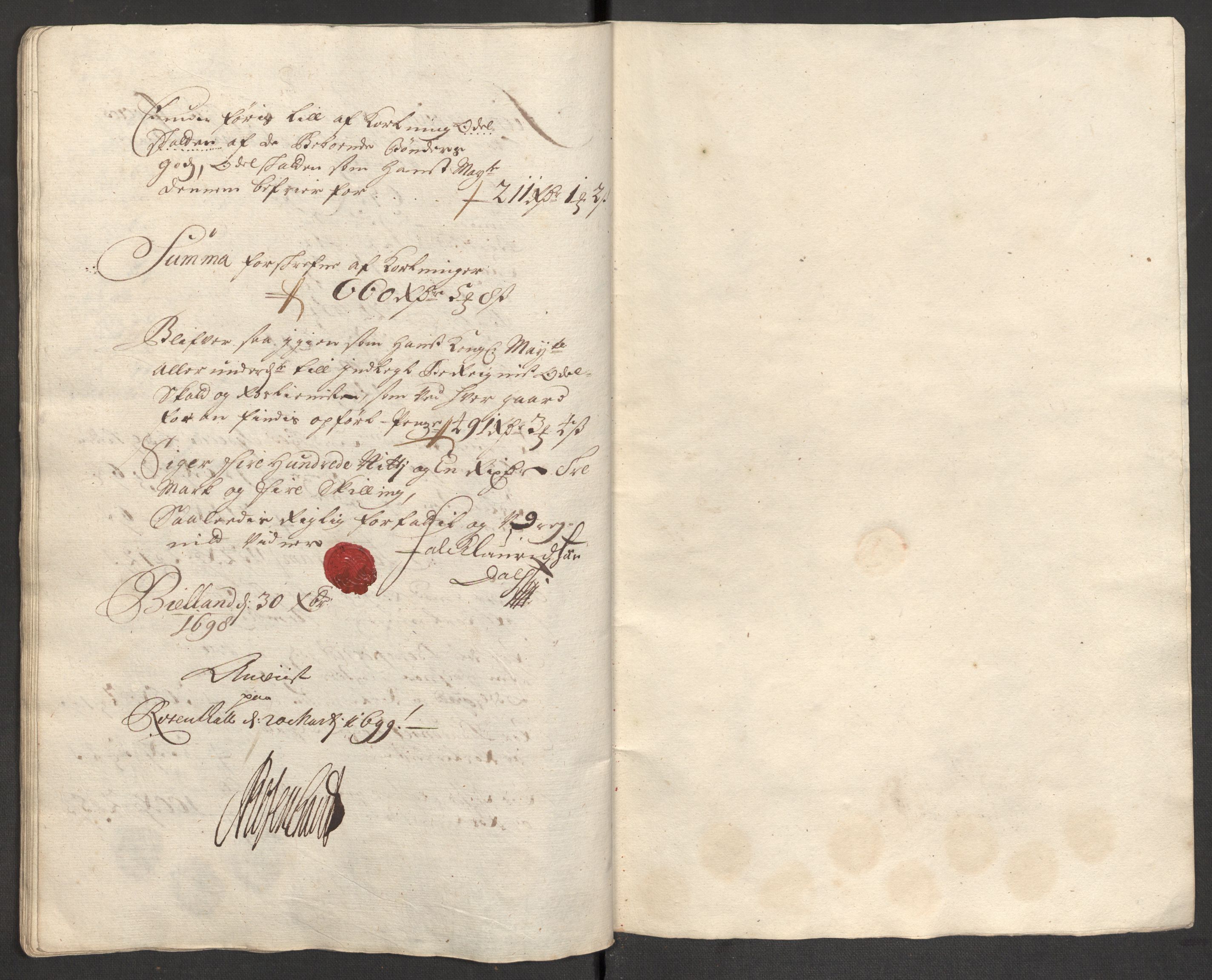 Rentekammeret inntil 1814, Reviderte regnskaper, Fogderegnskap, AV/RA-EA-4092/R48/L2977: Fogderegnskap Sunnhordland og Hardanger, 1697-1698, s. 434