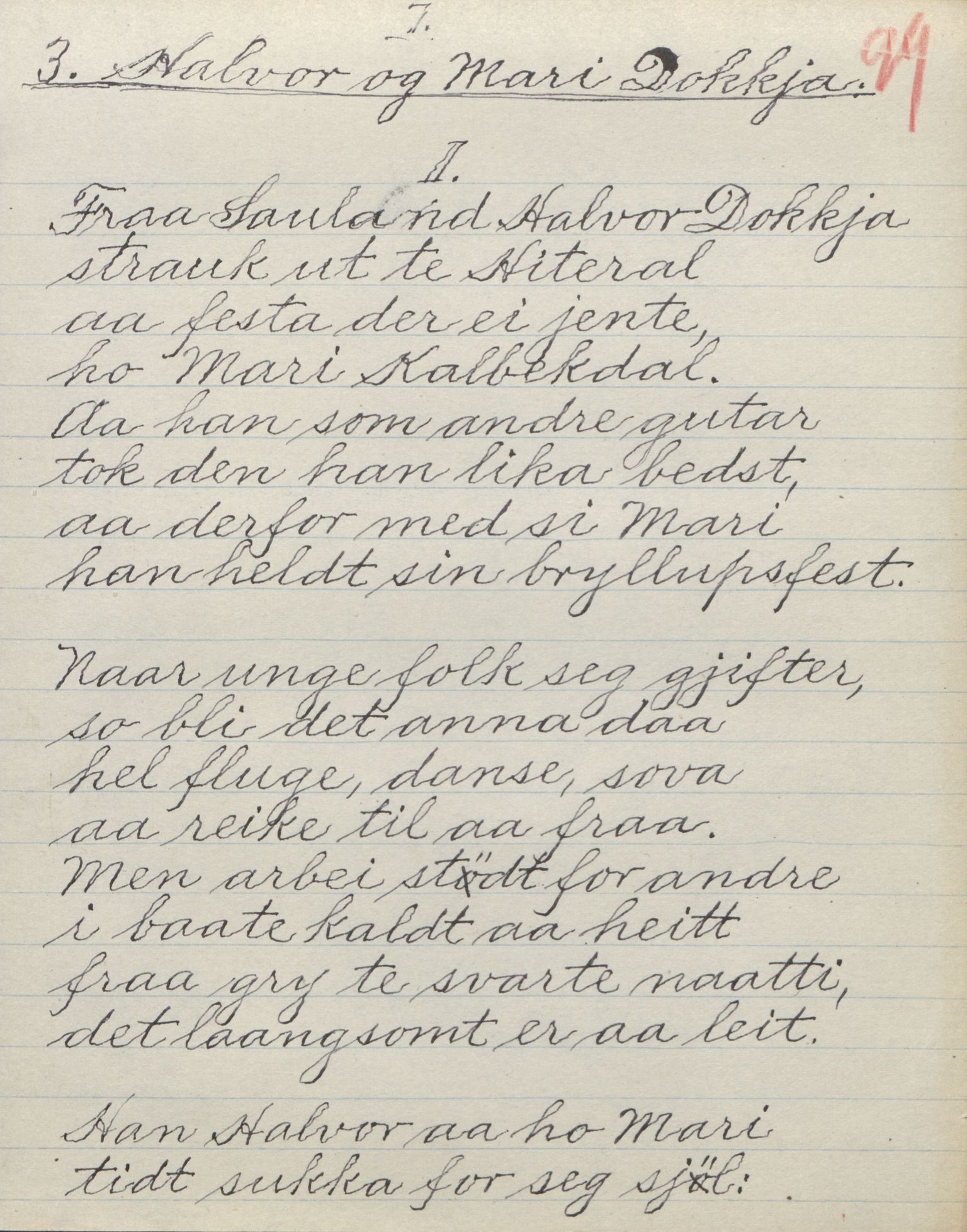 Rikard Berge, TEMU/TGM-A-1003/F/L0017/0012: 551-599 / 562 For det meste brev til Berge, 1910-1950, s. 99