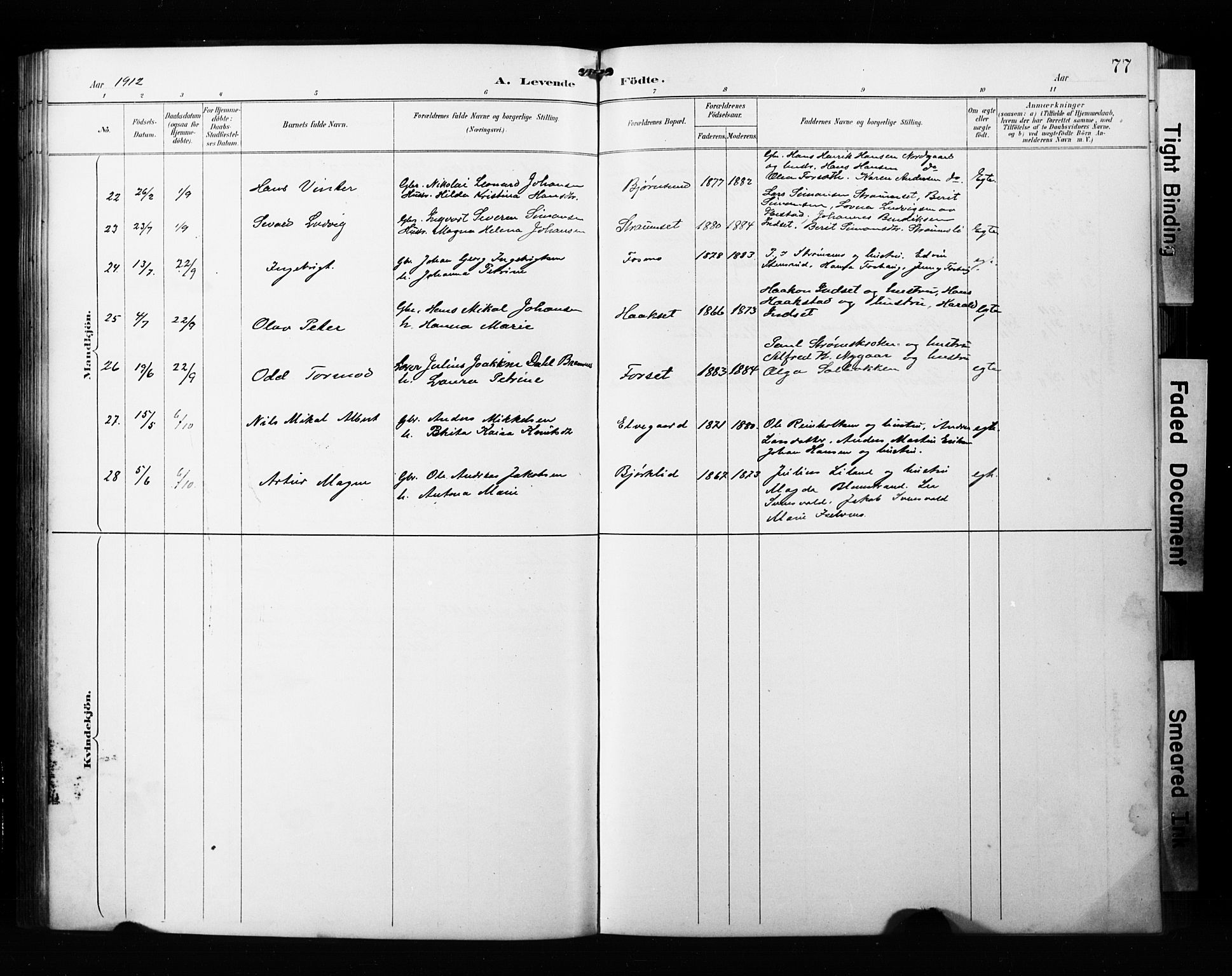 Målselv sokneprestembete, AV/SATØ-S-1311/G/Ga/Gab/L0008klokker: Klokkerbok nr. 8, 1895-1913, s. 77