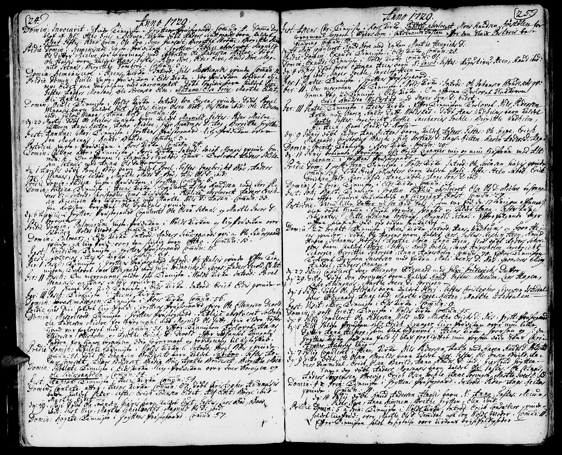Ministerialprotokoller, klokkerbøker og fødselsregistre - Møre og Romsdal, AV/SAT-A-1454/544/L0568: Ministerialbok nr. 544A01, 1725-1763, s. 24-25