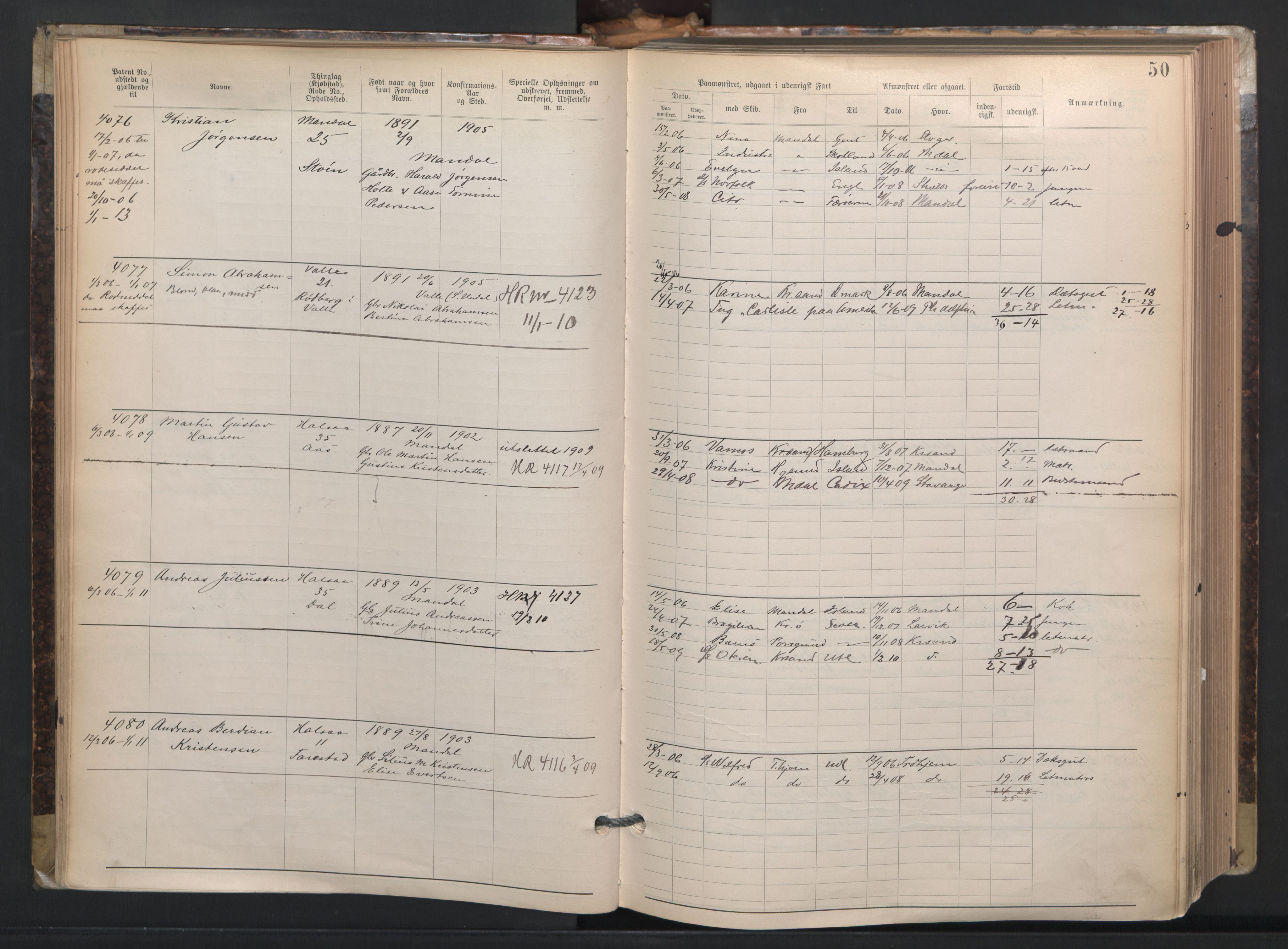 Mandal mønstringskrets, AV/SAK-2031-0016/F/Fa/L0003: Annotasjonsrulle nr 3831-4730 med register, L-5, 1900-1948, s. 74