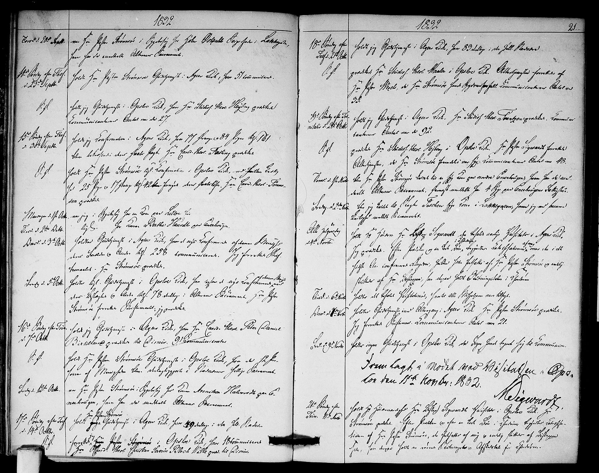 Aker prestekontor kirkebøker, AV/SAO-A-10861/F/L0018: Ministerialbok nr. 18, 1829-1853, s. 21