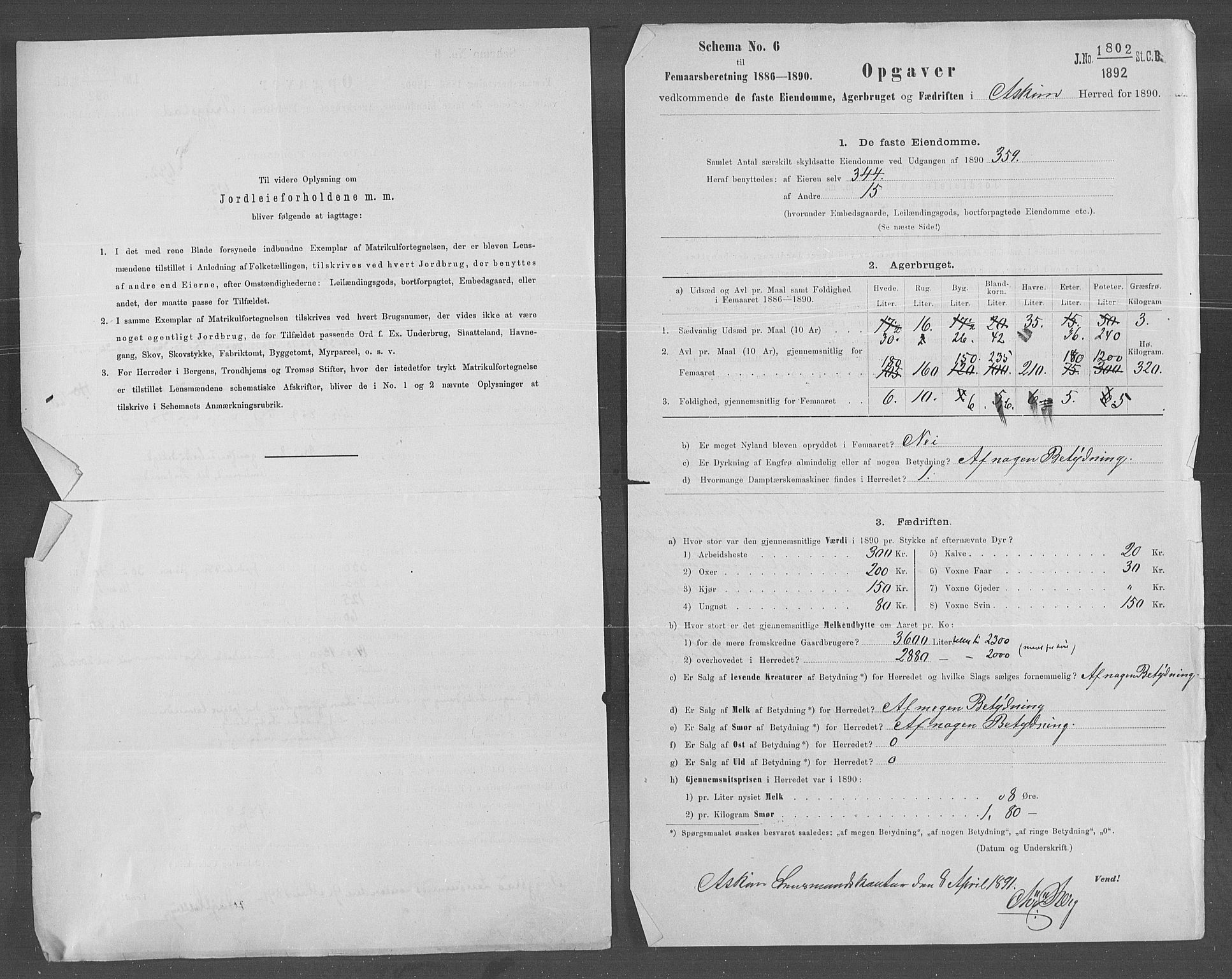 Statistisk sentralbyrå, Næringsøkonomiske emner, Generelt - Amtmennenes femårsberetninger, AV/RA-S-2233/F/Fa/L0070: --, 1886-1890, s. 103