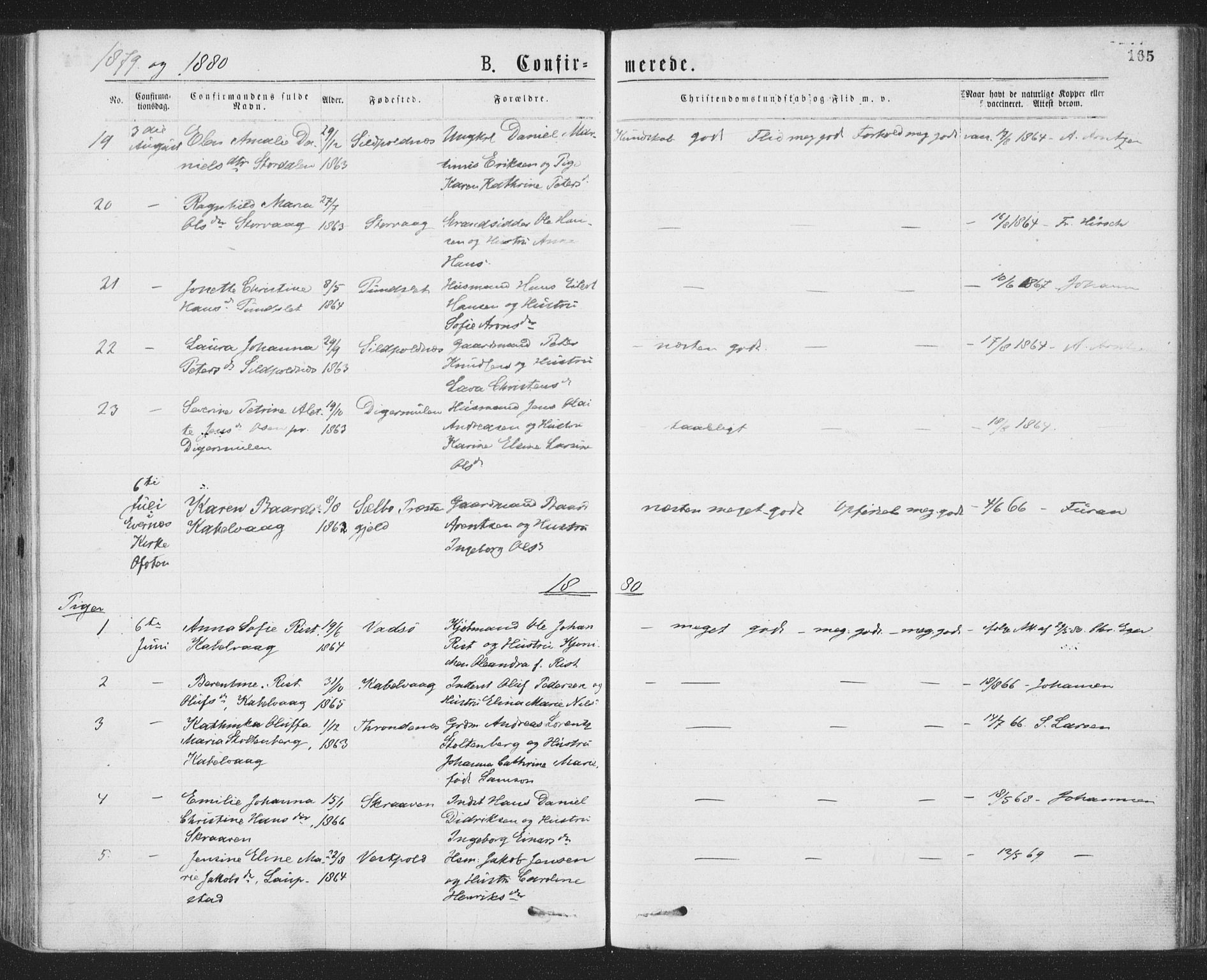 Ministerialprotokoller, klokkerbøker og fødselsregistre - Nordland, SAT/A-1459/874/L1058: Ministerialbok nr. 874A02, 1878-1883, s. 165