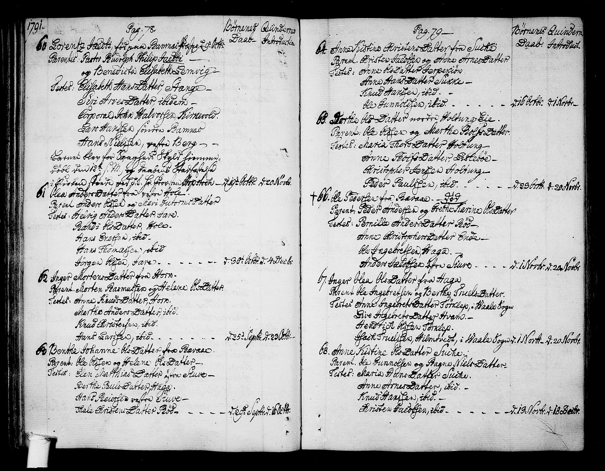 Ramnes kirkebøker, SAKO/A-314/F/Fa/L0003: Ministerialbok nr. I 3, 1790-1813, s. 78-79