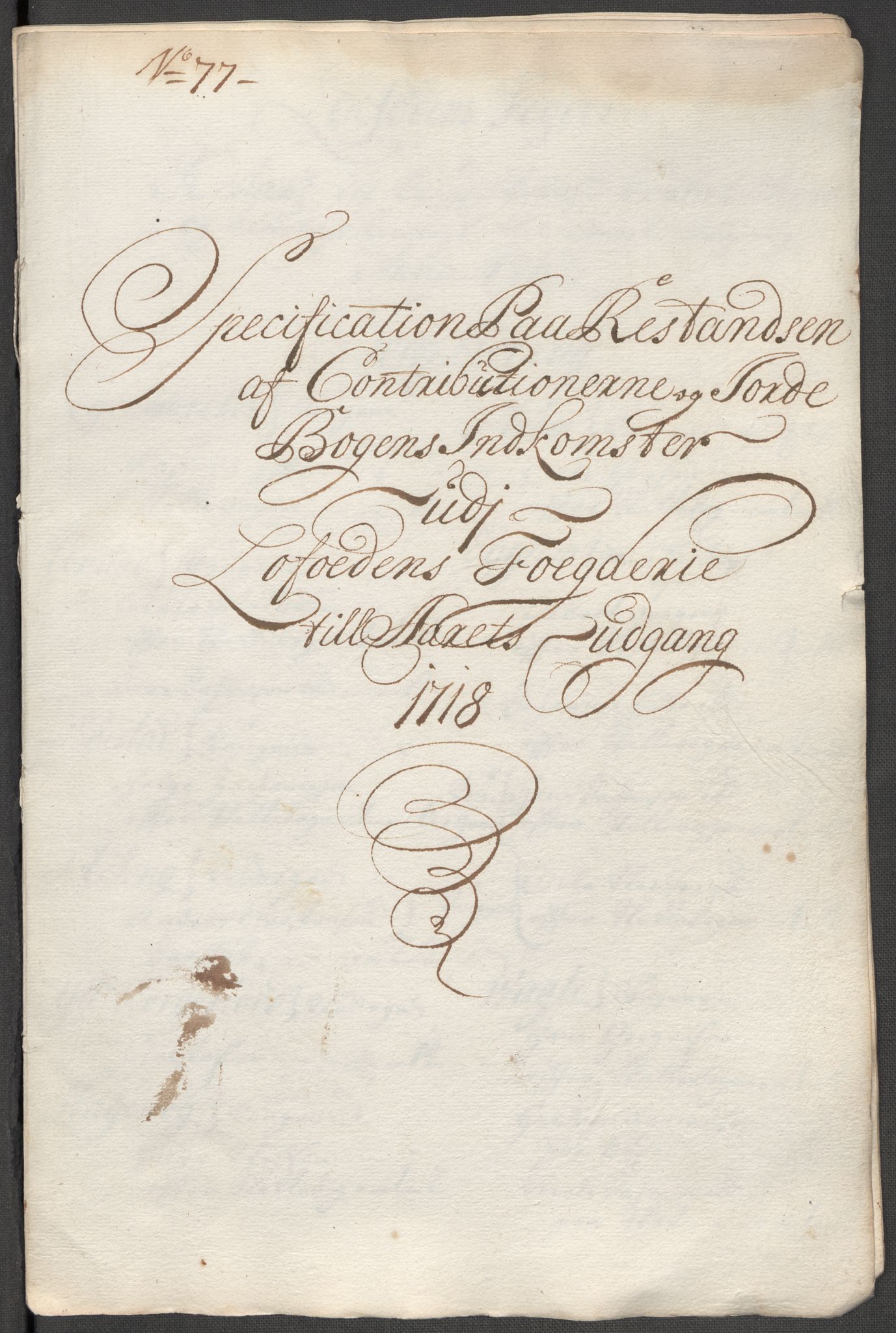 Rentekammeret inntil 1814, Reviderte regnskaper, Fogderegnskap, AV/RA-EA-4092/R67/L4684: Fogderegnskap Vesterålen, Andenes og Lofoten, 1718, s. 399