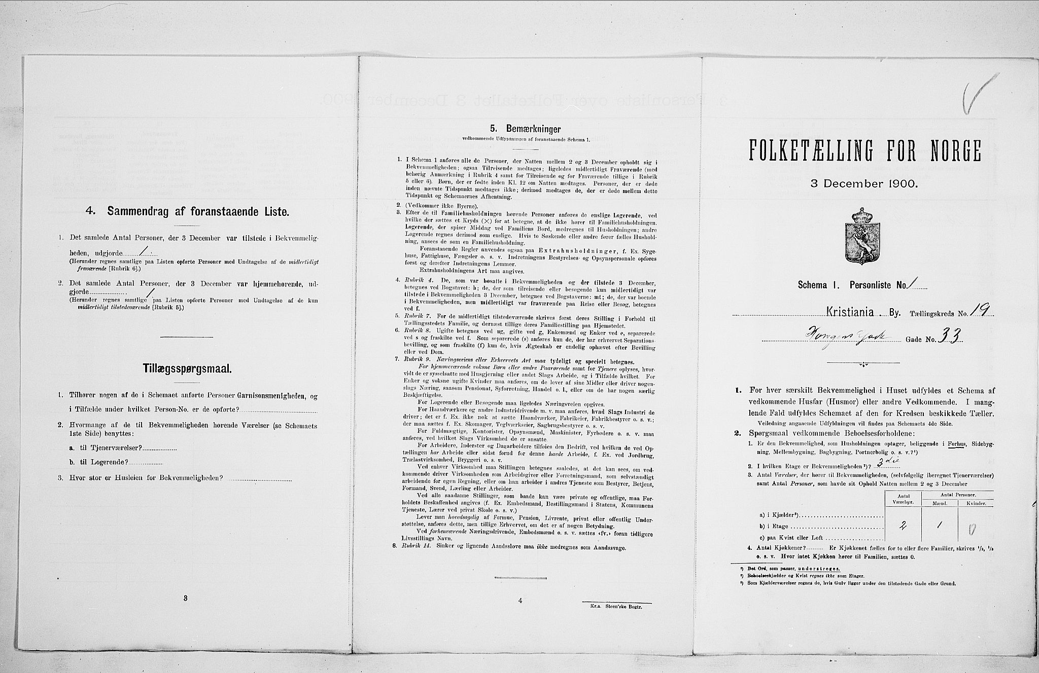SAO, Folketelling 1900 for 0301 Kristiania kjøpstad, 1900, s. 48880