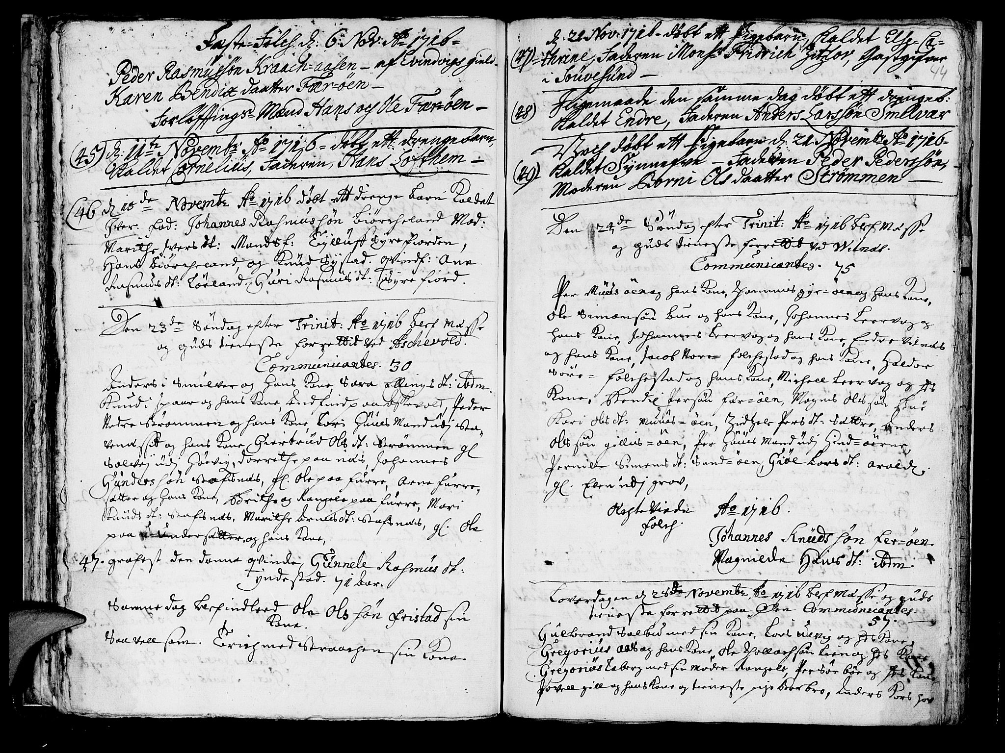 Askvoll sokneprestembete, AV/SAB-A-79501/H/Haa/Haaa/L0003: Ministerialbok nr. A 3, 1715-1718, s. 44