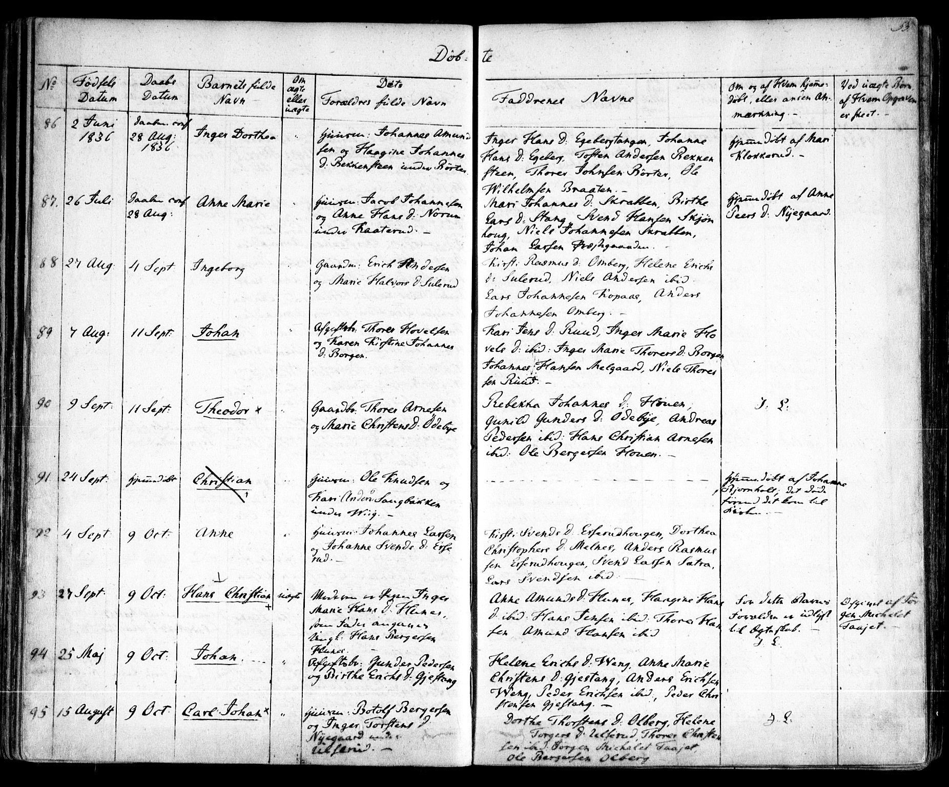 Enebakk prestekontor Kirkebøker, SAO/A-10171c/F/Fa/L0009: Ministerialbok nr. I 9, 1832-1861, s. 53