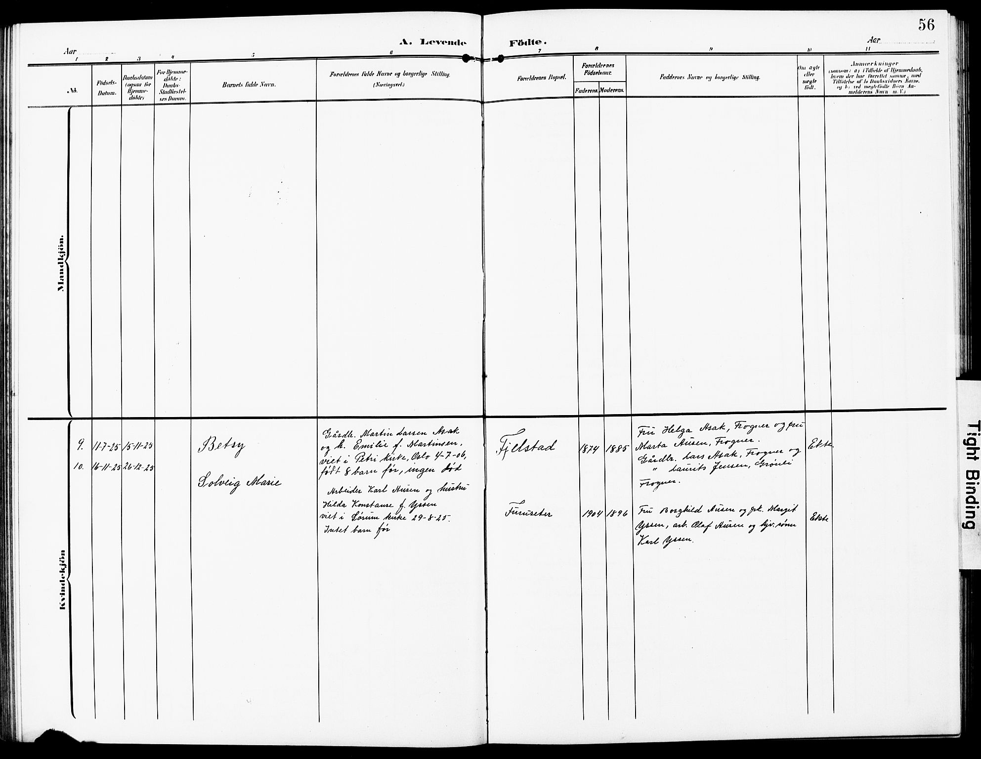 Sørum prestekontor Kirkebøker, AV/SAO-A-10303/G/Gb/L0001: Klokkerbok nr. II 1, 1907-1929, s. 56