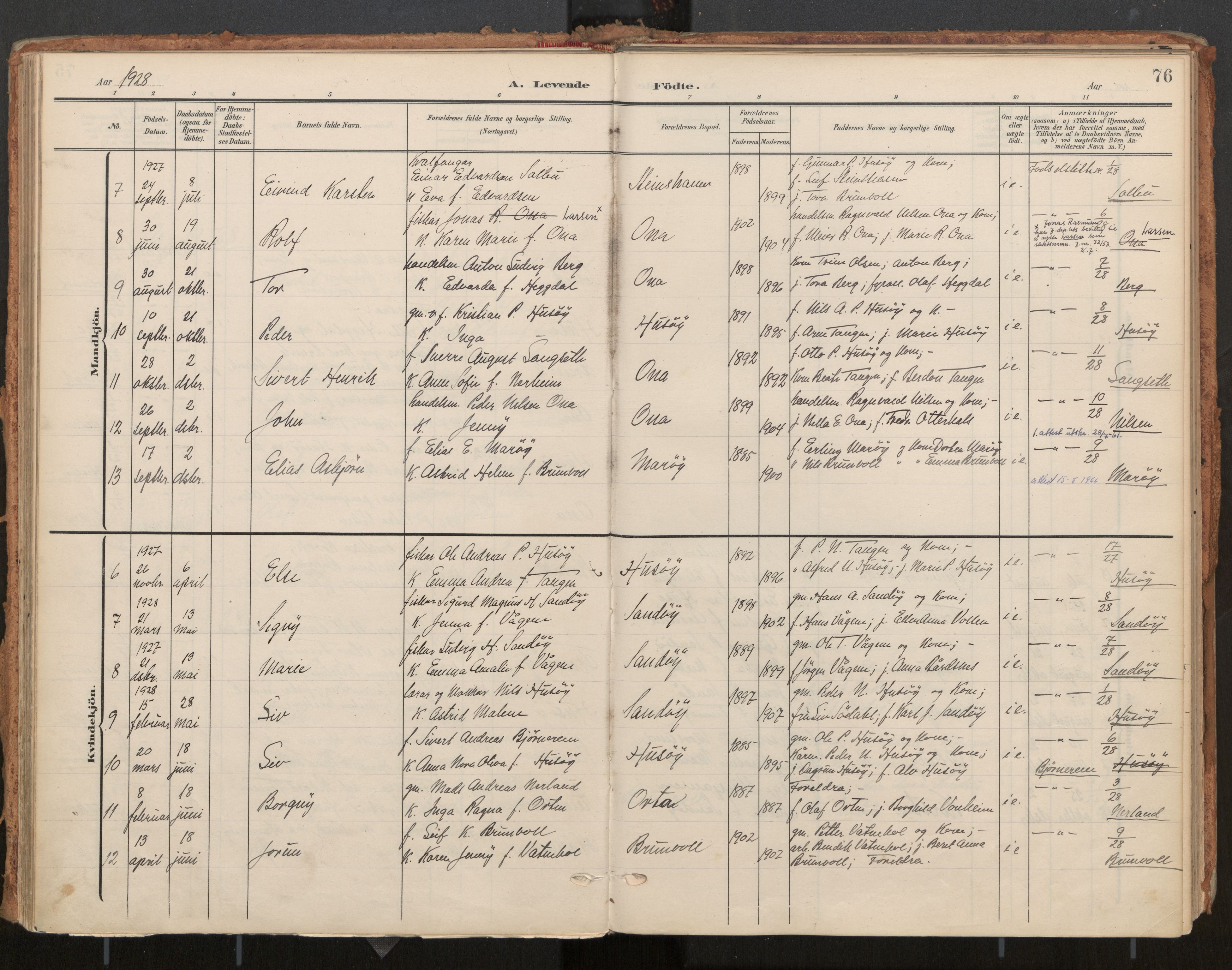 Ministerialprotokoller, klokkerbøker og fødselsregistre - Møre og Romsdal, AV/SAT-A-1454/561/L0730: Ministerialbok nr. 561A04, 1901-1929, s. 76