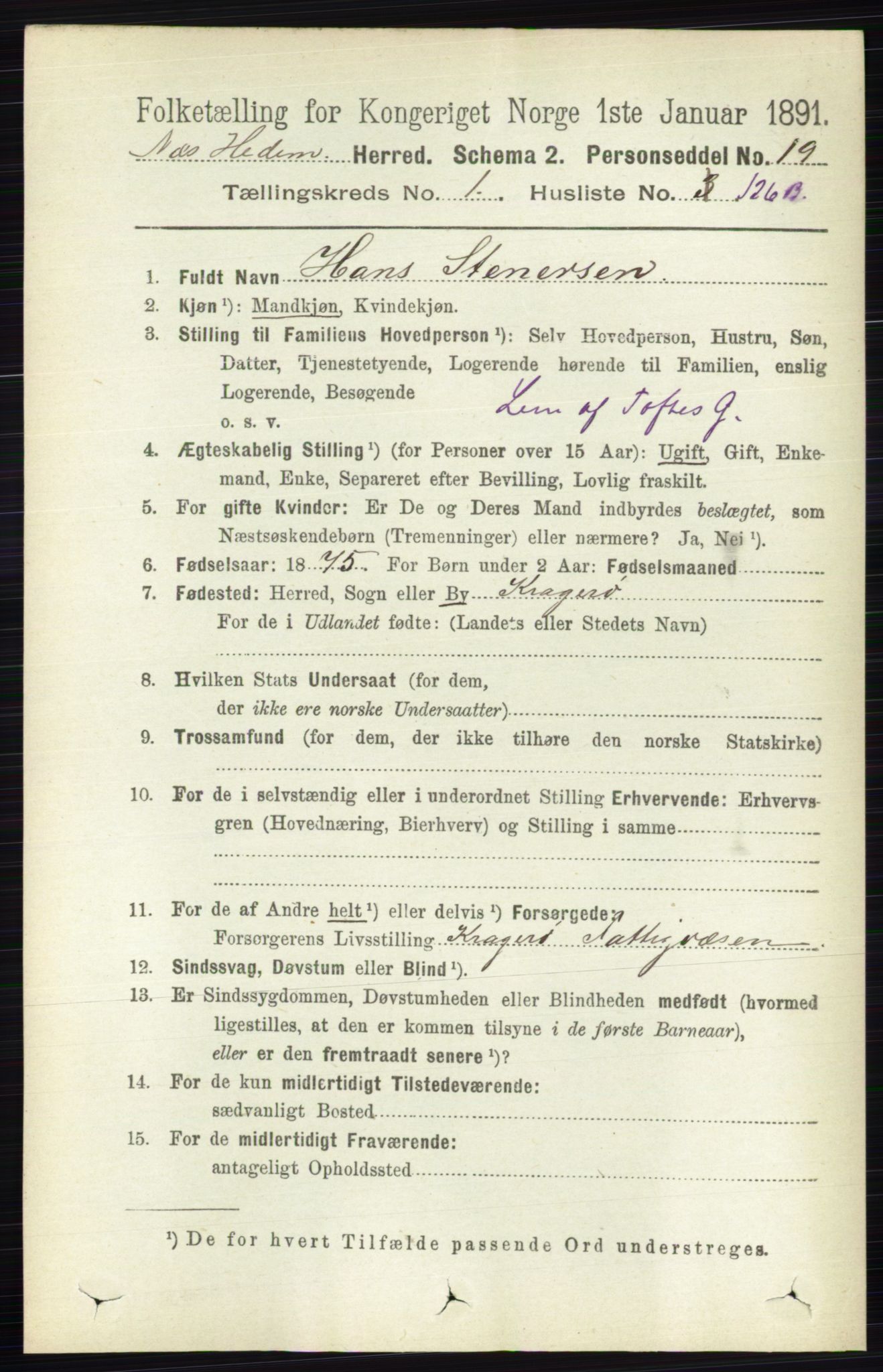 RA, Folketelling 1891 for 0411 Nes herred, 1891, s. 926