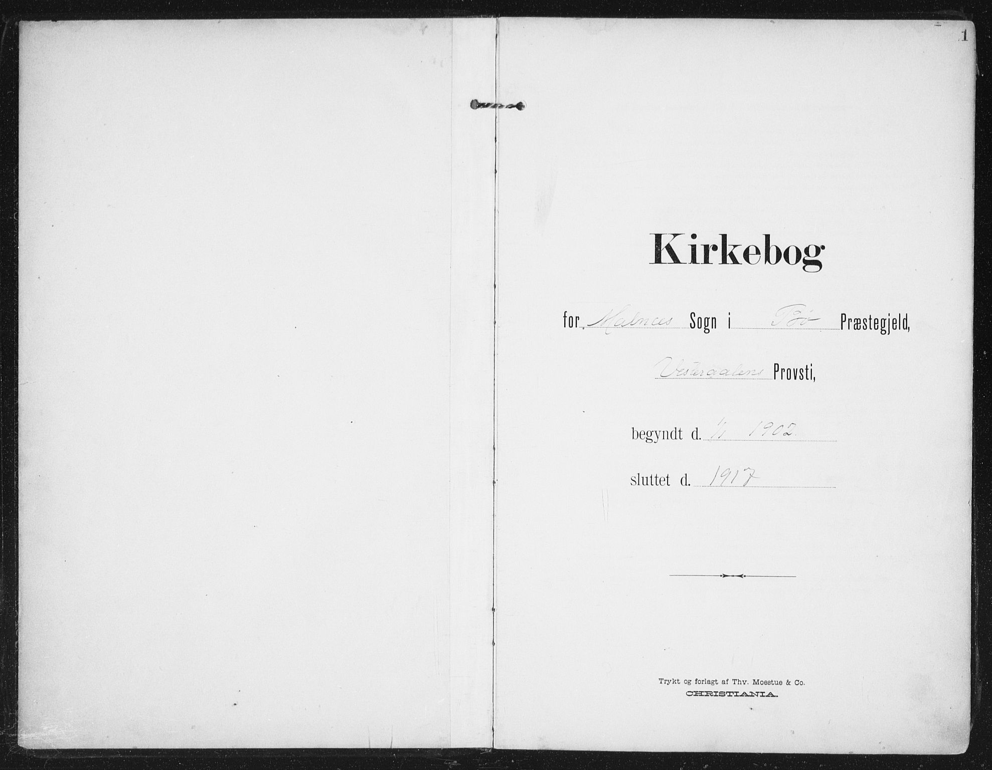 Ministerialprotokoller, klokkerbøker og fødselsregistre - Nordland, SAT/A-1459/892/L1321: Ministerialbok nr. 892A02, 1902-1918, s. 1