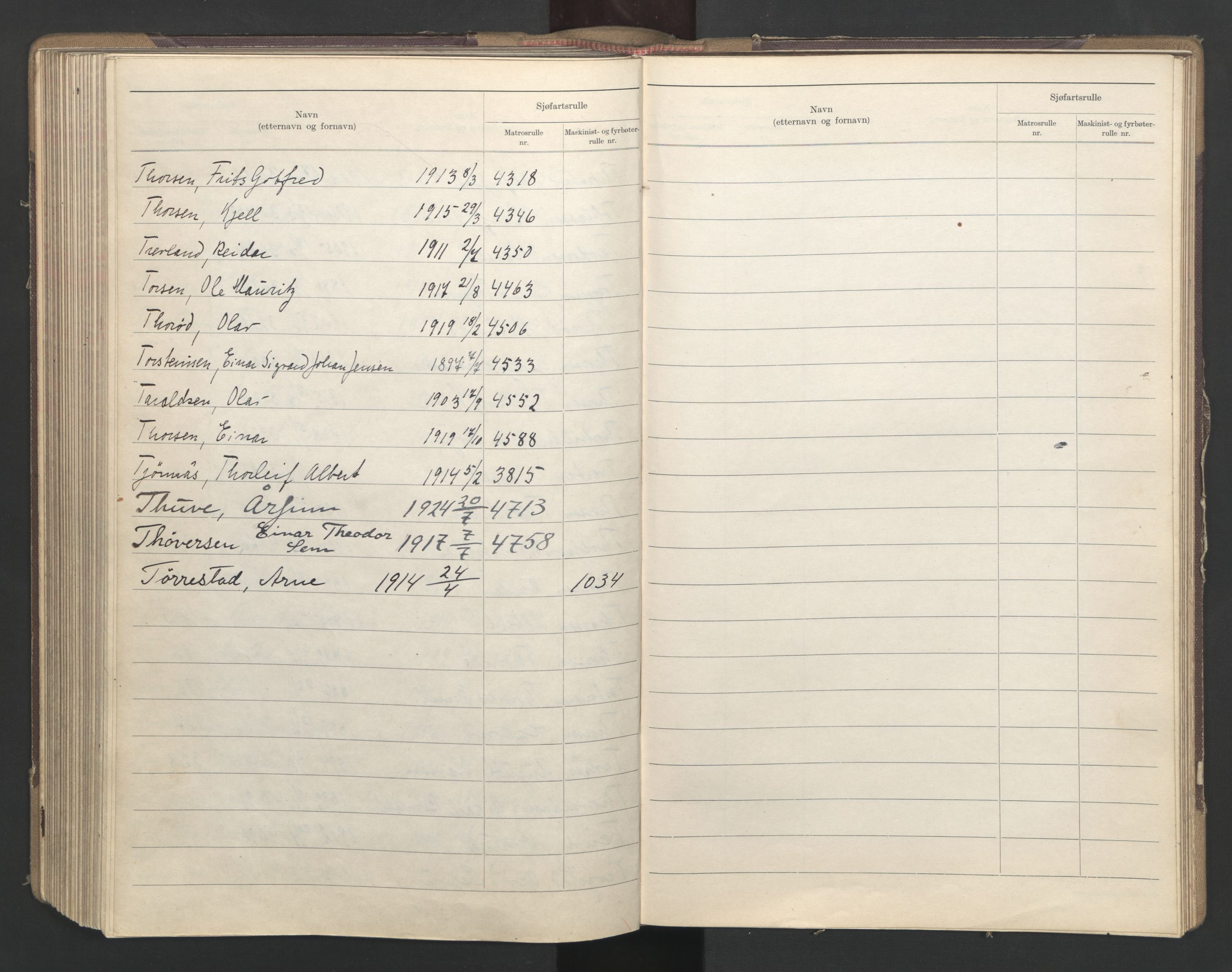 Sandefjord innrulleringskontor, AV/SAKO-A-788/G/Ga/L0003: Register til annotasjons- og hovedrulle, 1942, s. 212