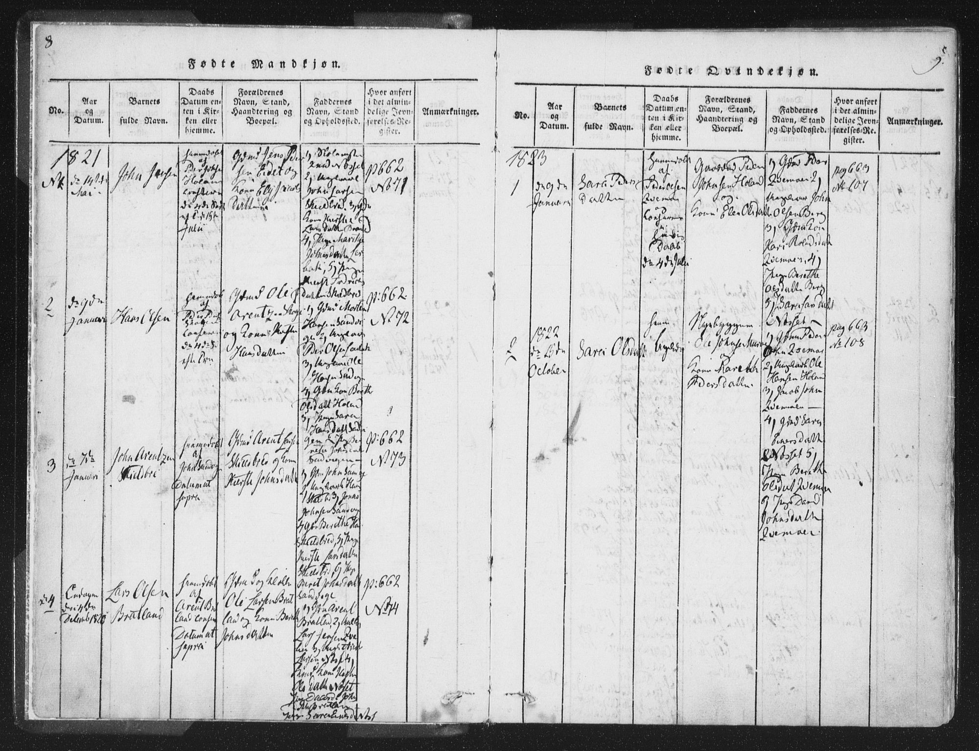 Ministerialprotokoller, klokkerbøker og fødselsregistre - Nord-Trøndelag, AV/SAT-A-1458/755/L0491: Ministerialbok nr. 755A01 /1, 1817-1864, s. 8-9