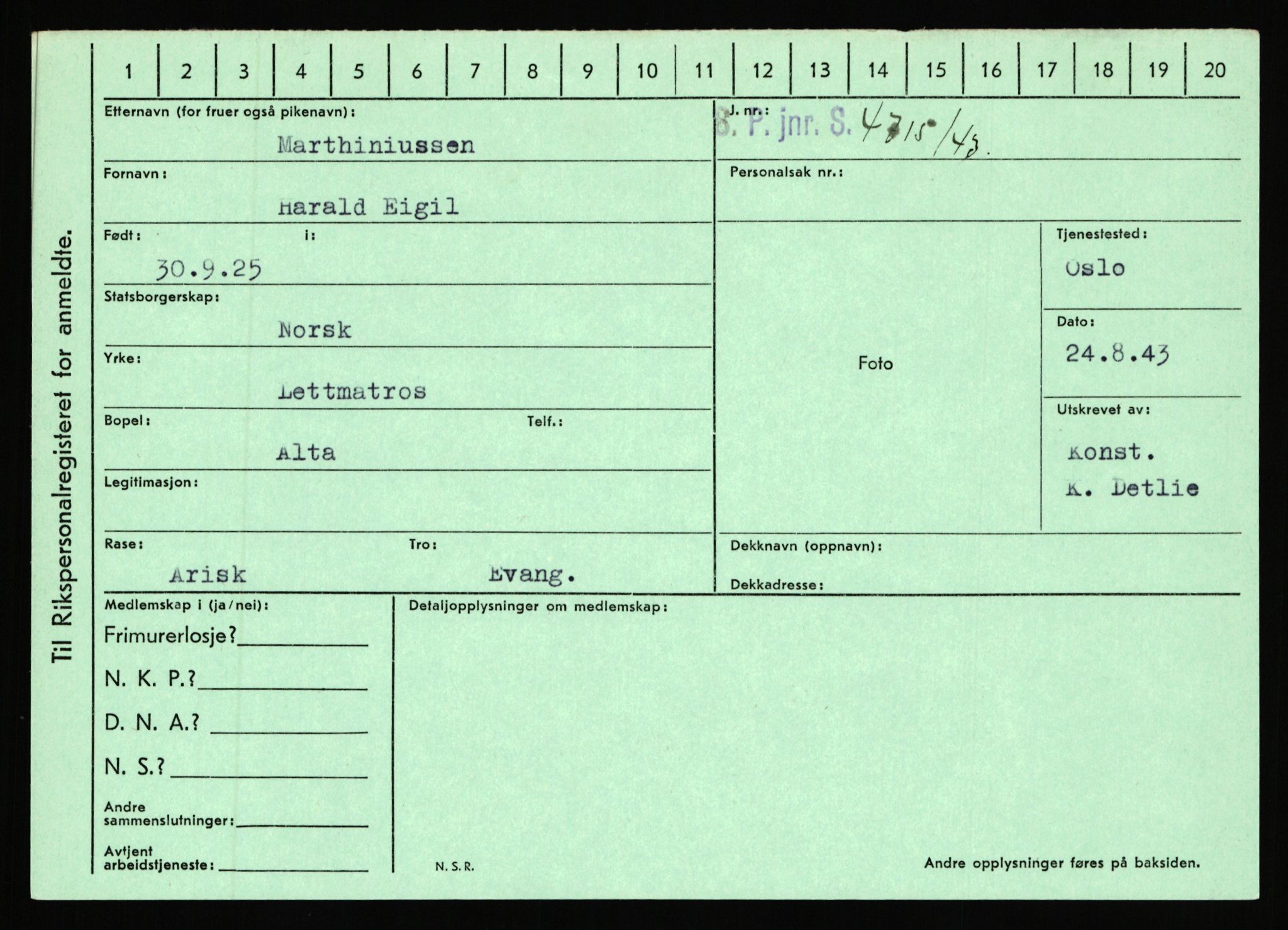 Statspolitiet - Hovedkontoret / Osloavdelingen, AV/RA-S-1329/C/Ca/L0010: Lind - Moksnes, 1943-1945, s. 2830