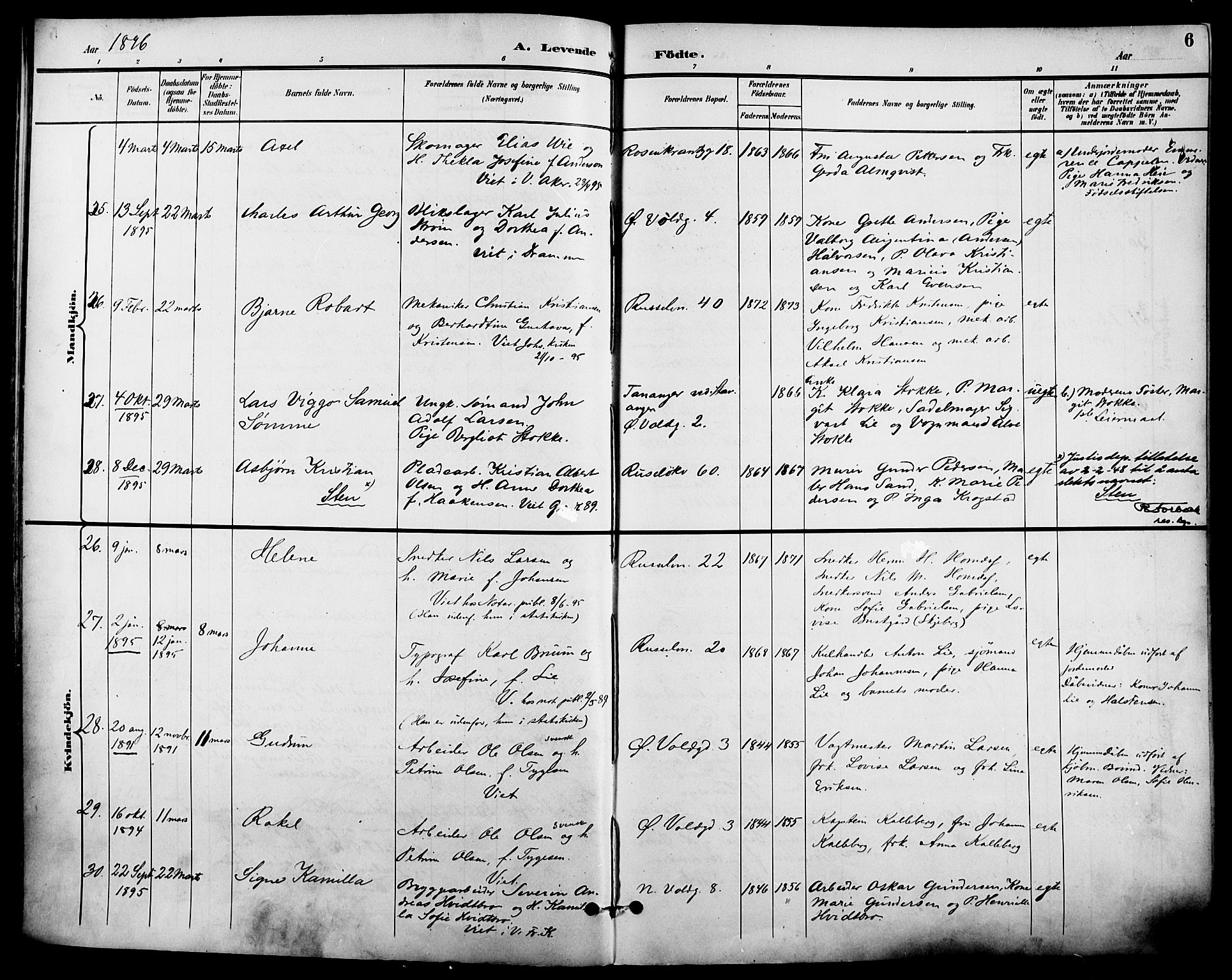 Johannes prestekontor Kirkebøker, AV/SAO-A-10852/F/Fa/L0007: Ministerialbok nr. 7, 1896-1905, s. 6