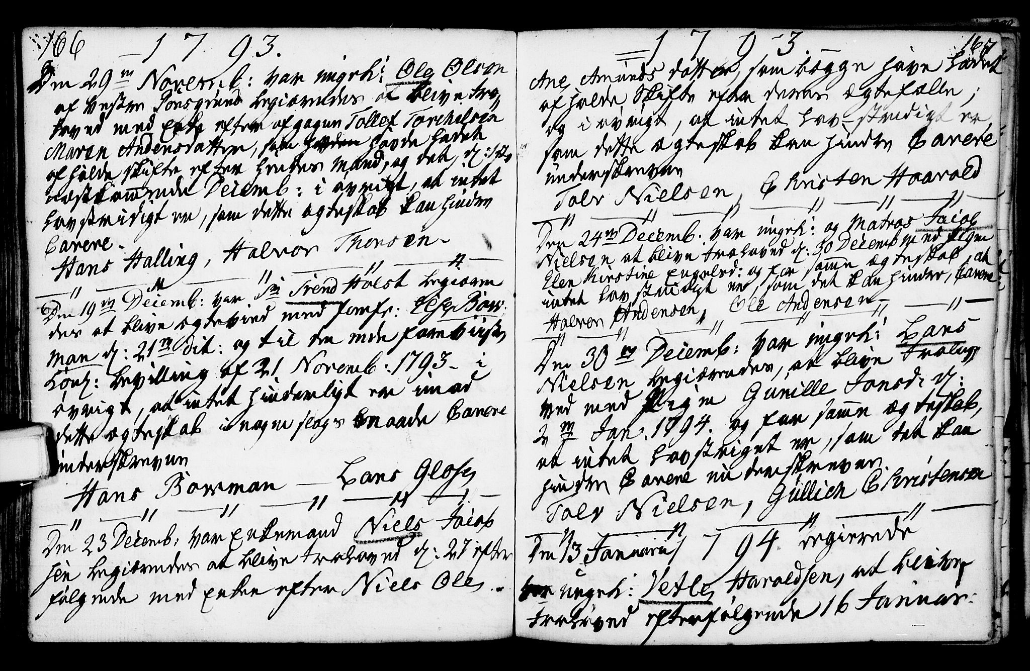 Porsgrunn kirkebøker , SAKO/A-104/F/Fa/L0003: Ministerialbok nr. 3, 1764-1814, s. 166-167
