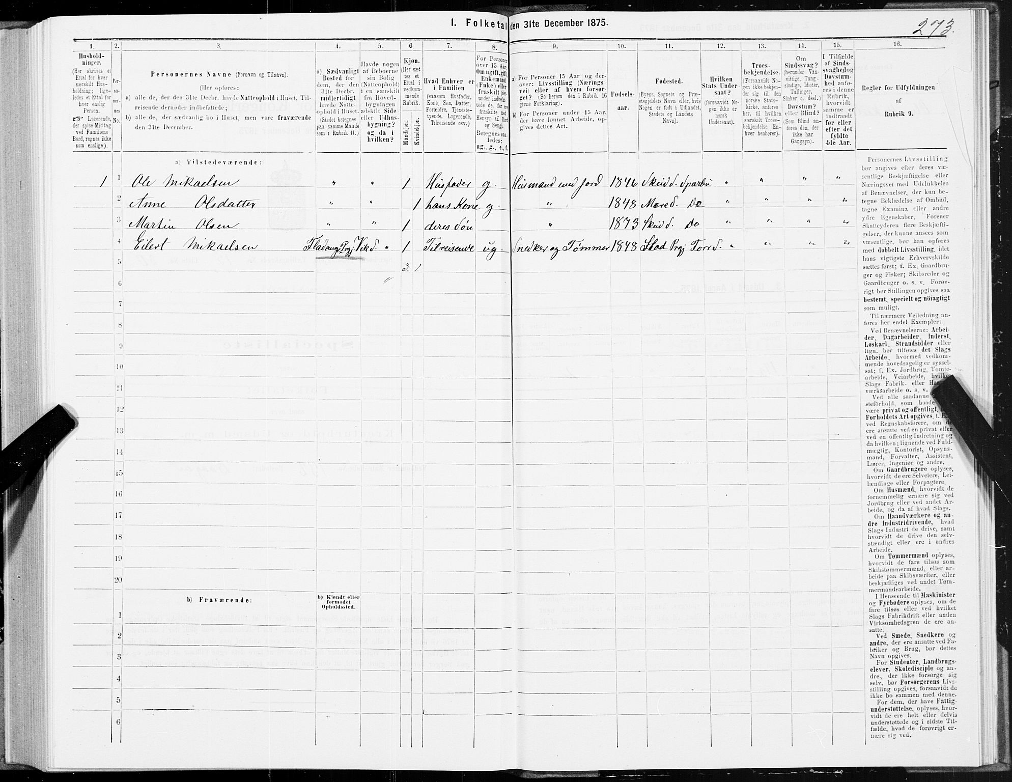 SAT, Folketelling 1875 for 1731P Sparbu prestegjeld, 1875, s. 5273