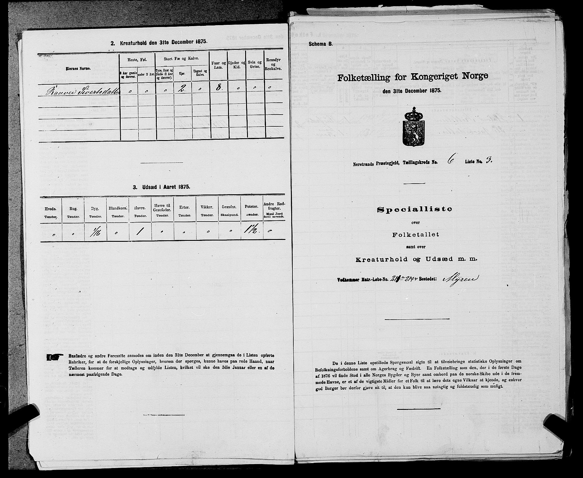 SAST, Folketelling 1875 for 1139P Nedstrand prestegjeld, 1875, s. 643