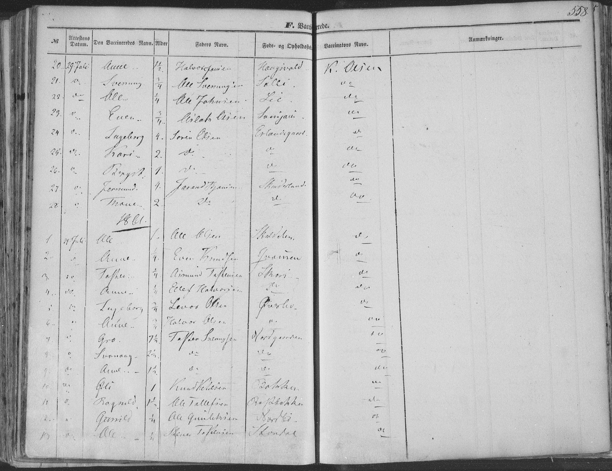 Seljord kirkebøker, SAKO/A-20/F/Fa/L012b: Ministerialbok nr. I 12B, 1850-1865, s. 558