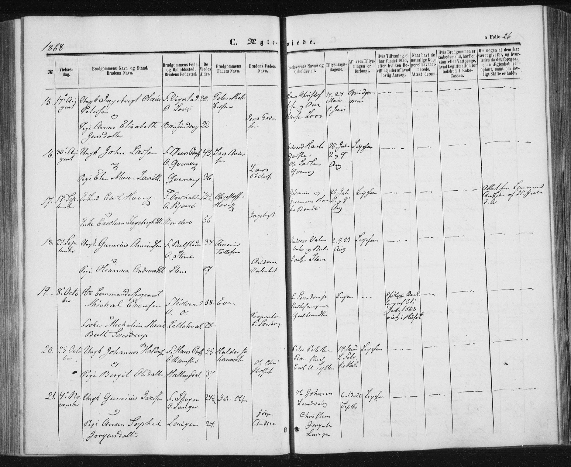 Ministerialprotokoller, klokkerbøker og fødselsregistre - Nord-Trøndelag, SAT/A-1458/784/L0670: Ministerialbok nr. 784A05, 1860-1876, s. 26