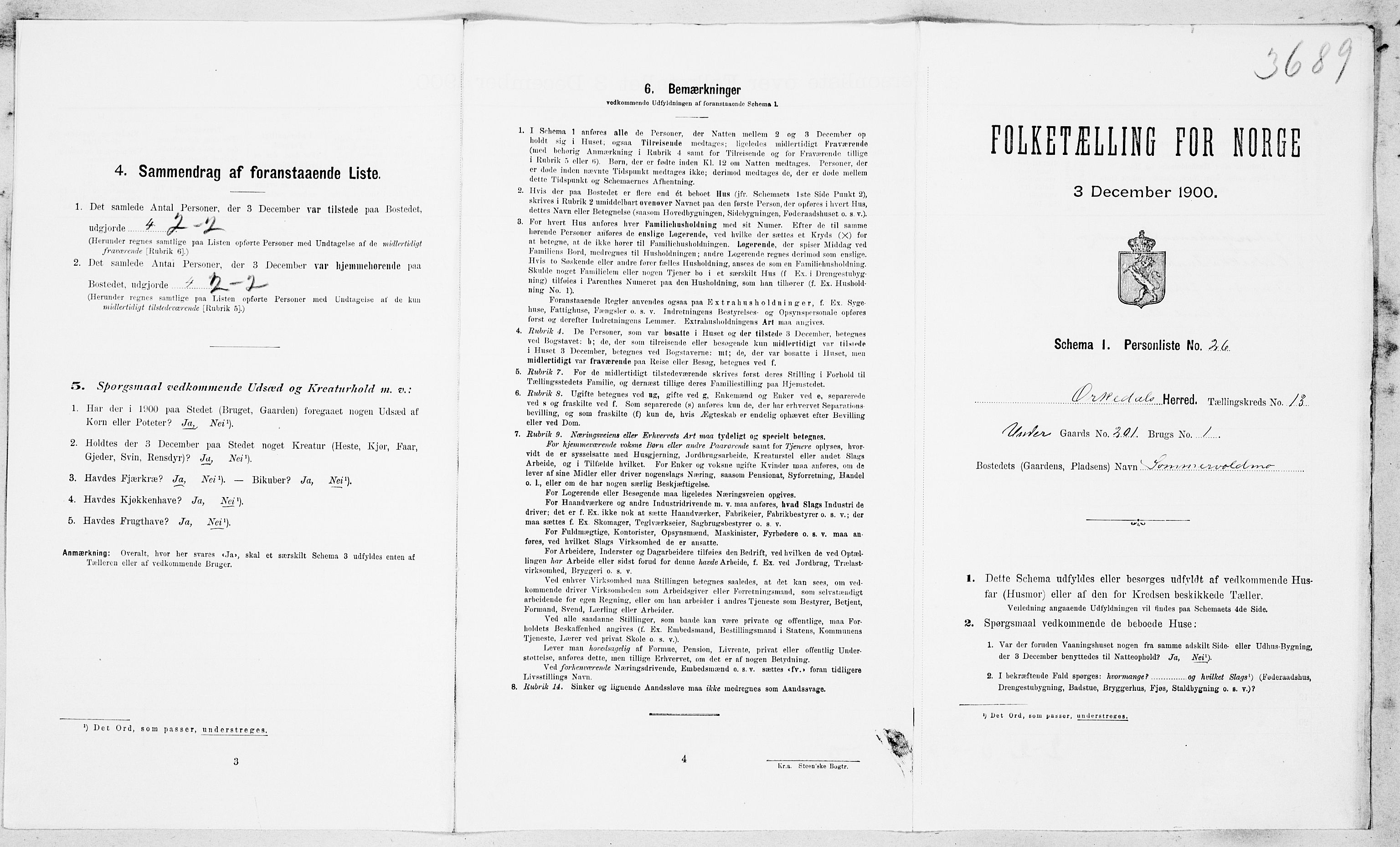 SAT, Folketelling 1900 for 1638 Orkdal herred, 1900, s. 1828