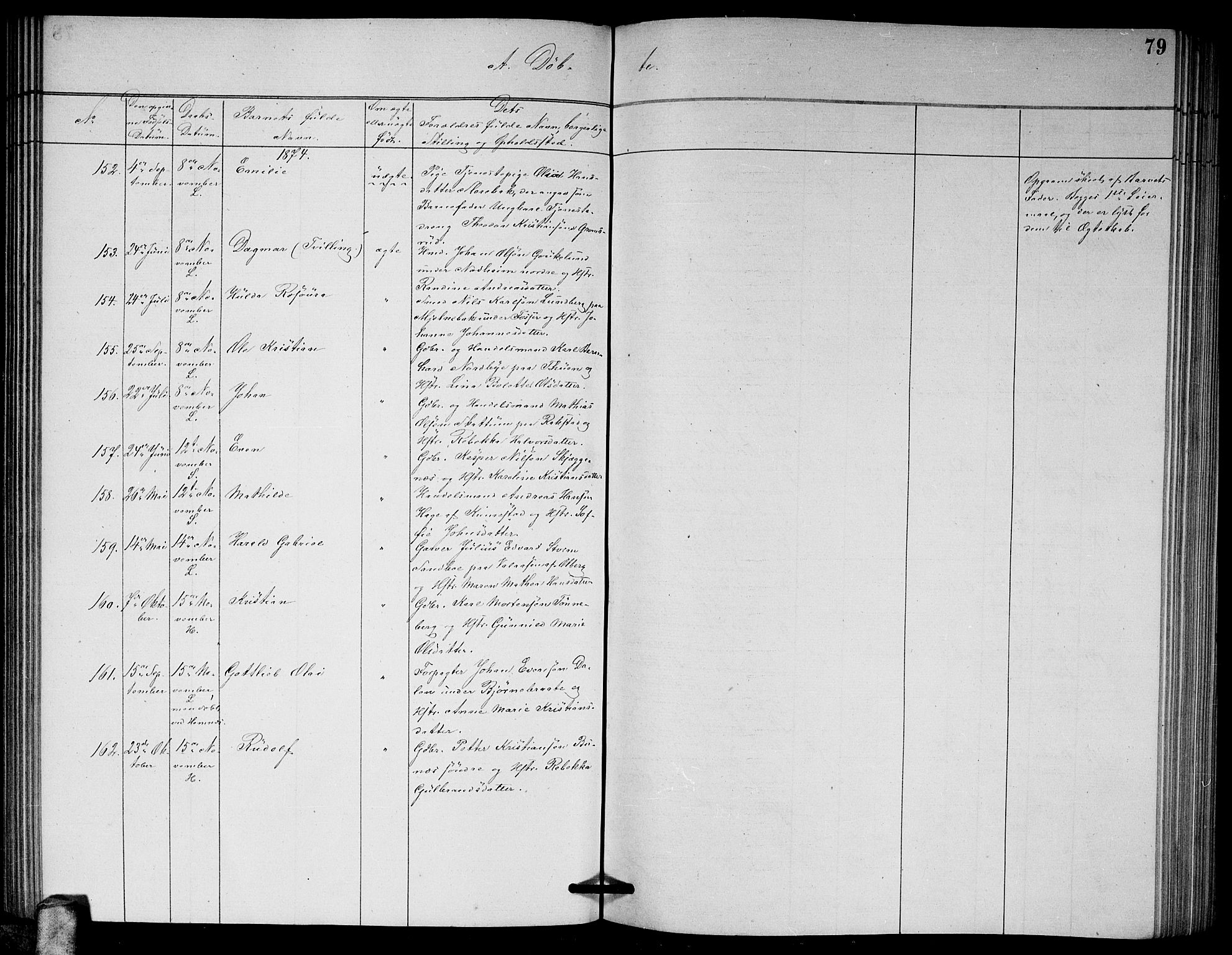 Høland prestekontor Kirkebøker, AV/SAO-A-10346a/G/Ga/L0006: Klokkerbok nr. I 6, 1869-1879, s. 79