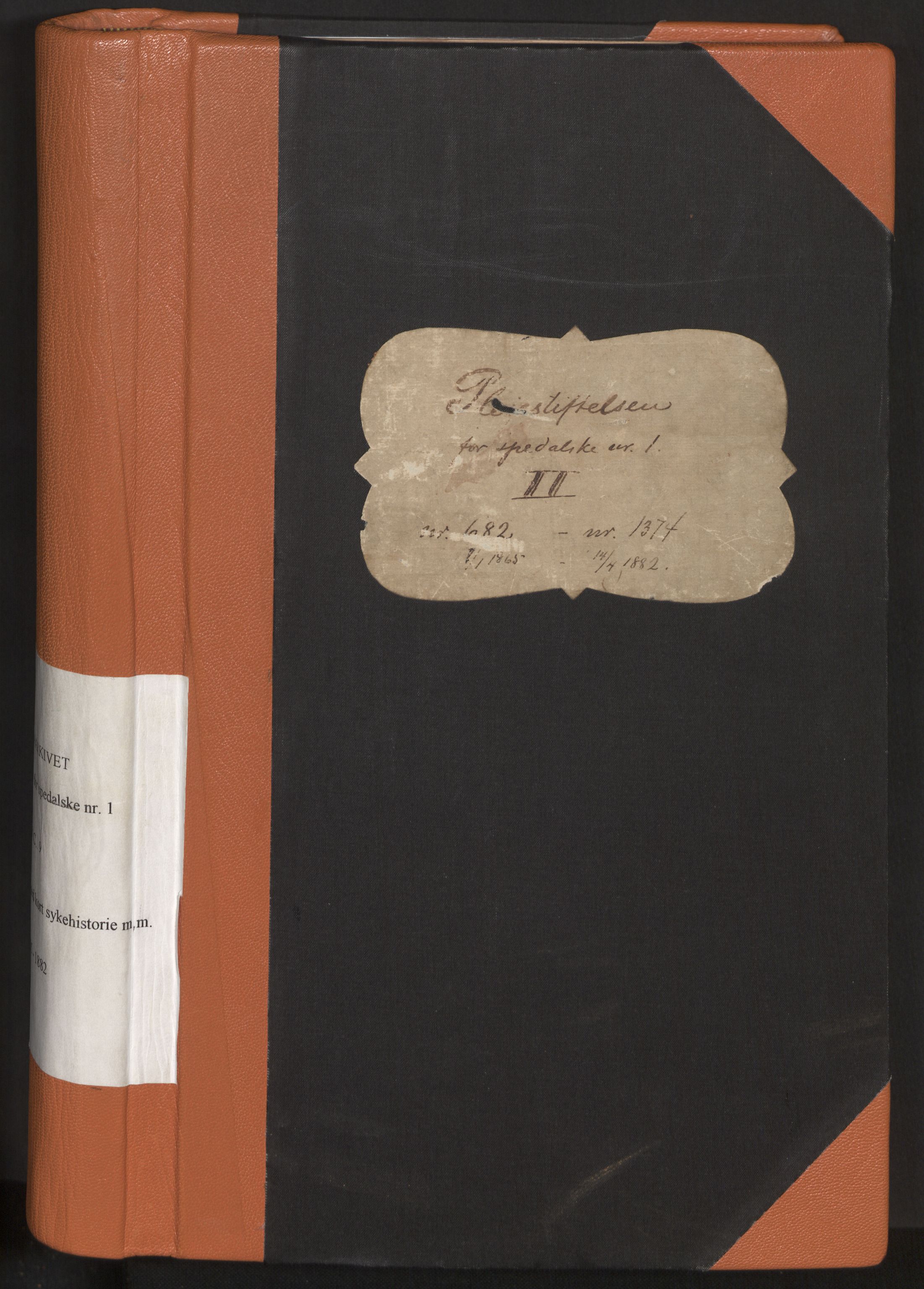 Lepraarkiver - Pleiestiftelsen for spedalske no.1, SAB/A-60601/C/L0009: Pasientfortegnelse, 1865-1882