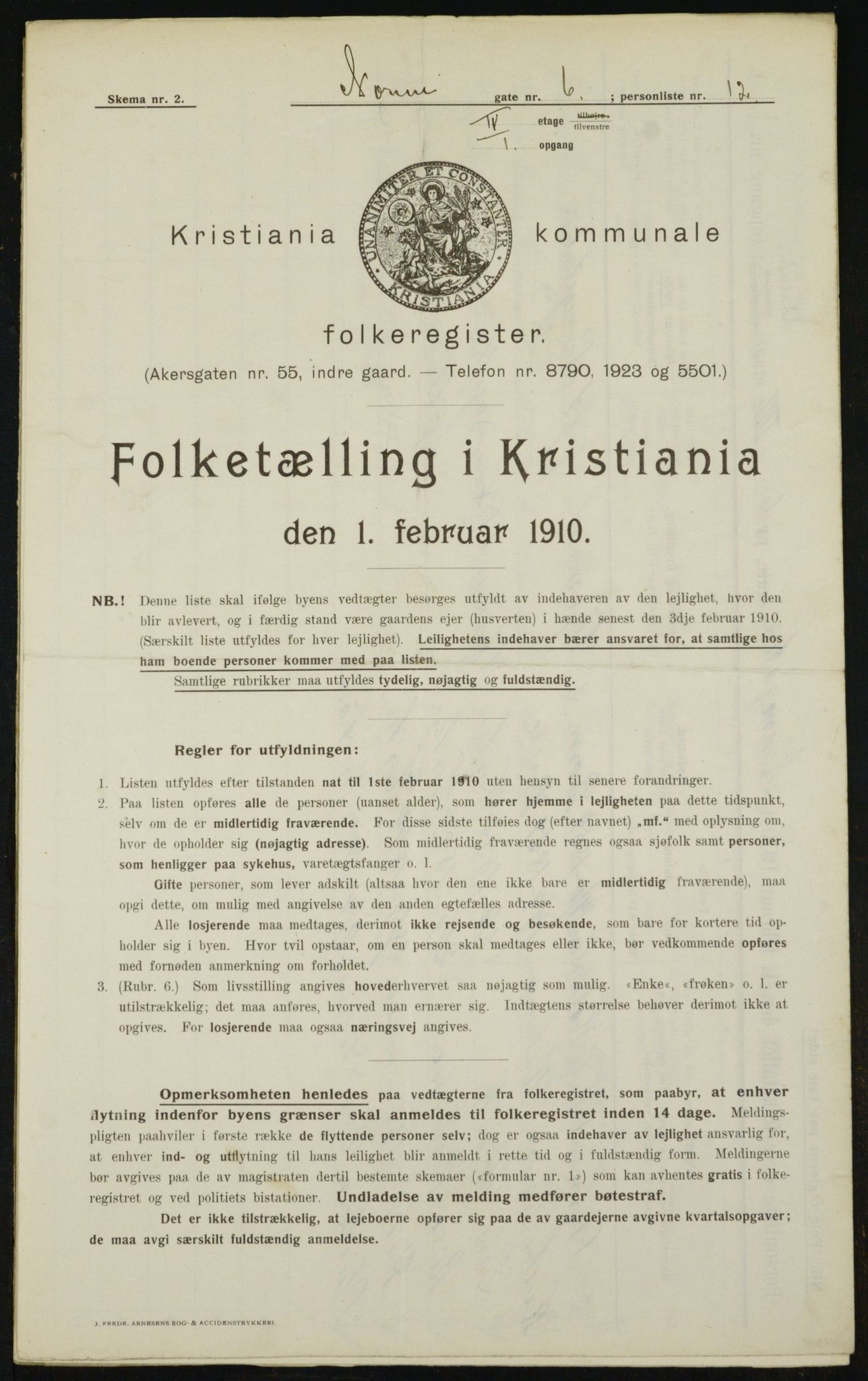 OBA, Kommunal folketelling 1.2.1910 for Kristiania, 1910, s. 68940