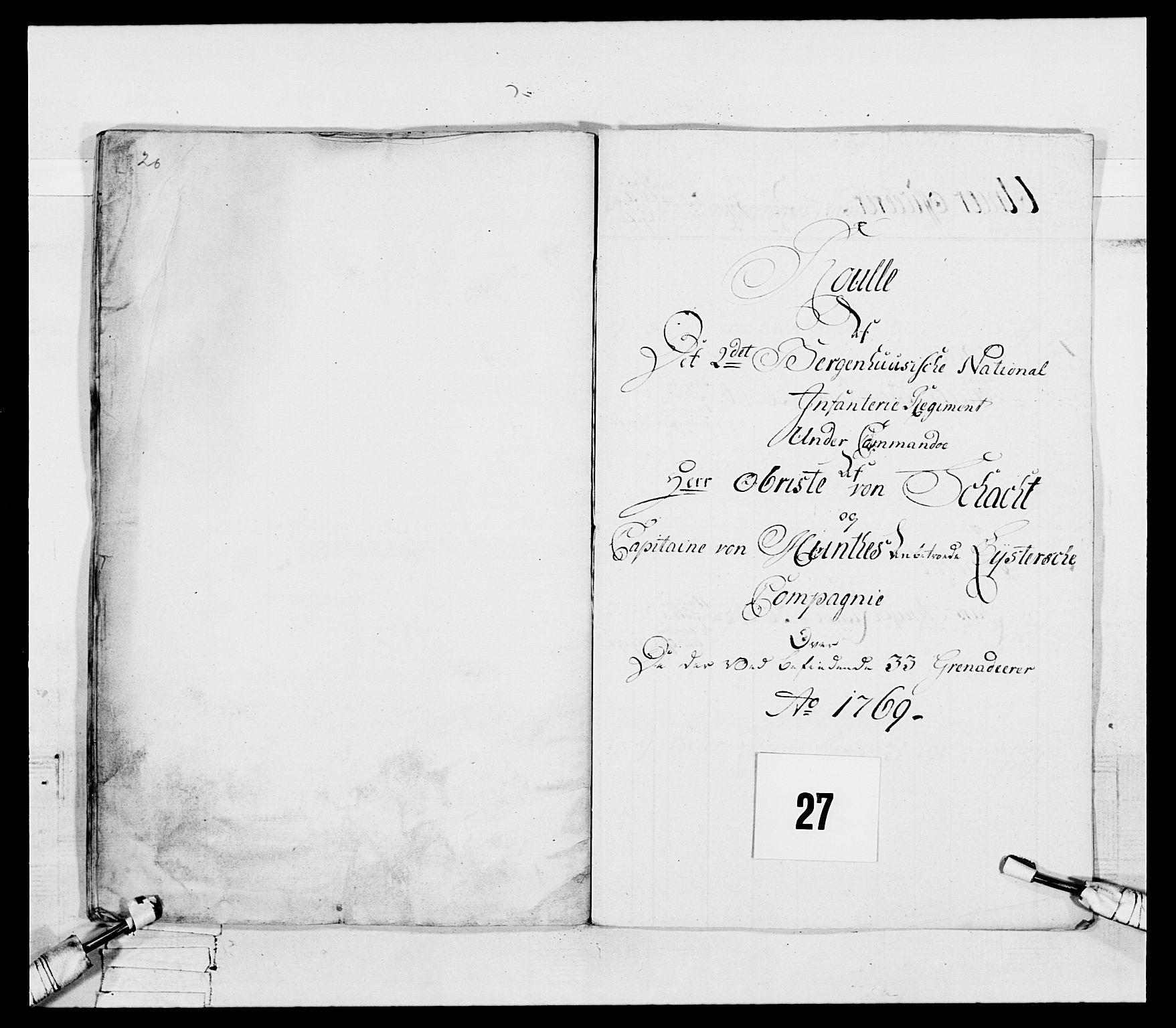 Generalitets- og kommissariatskollegiet, Det kongelige norske kommissariatskollegium, AV/RA-EA-5420/E/Eh/L0092: 2. Bergenhusiske nasjonale infanteriregiment, 1769-1771, s. 353