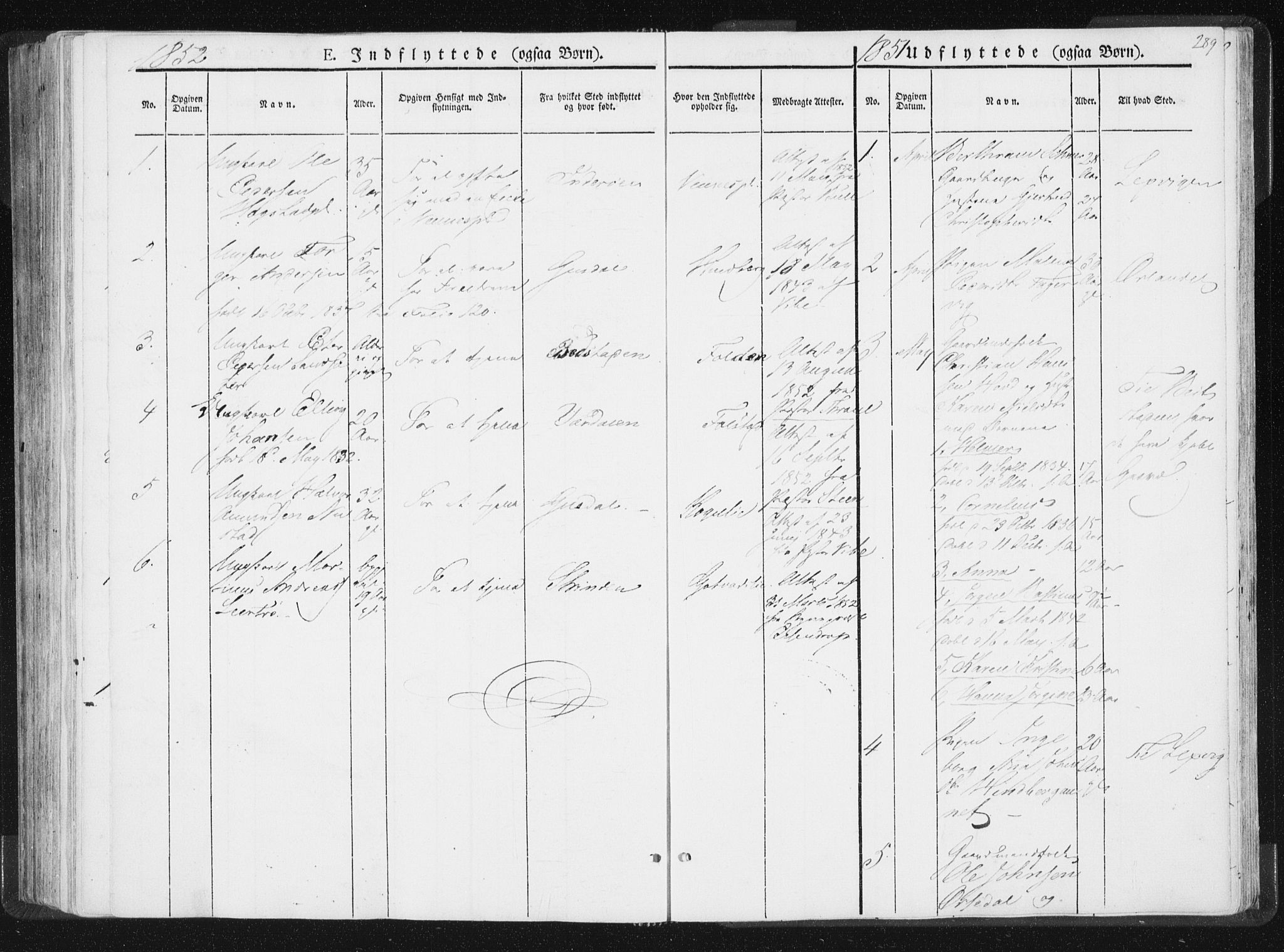 Ministerialprotokoller, klokkerbøker og fødselsregistre - Nord-Trøndelag, SAT/A-1458/744/L0418: Ministerialbok nr. 744A02, 1843-1866, s. 289