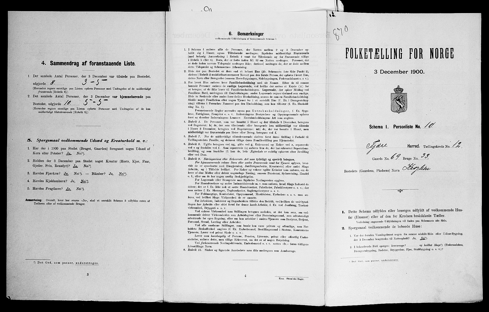 SAK, Folketelling 1900 for 0923 Fjære herred, 1900, s. 1281