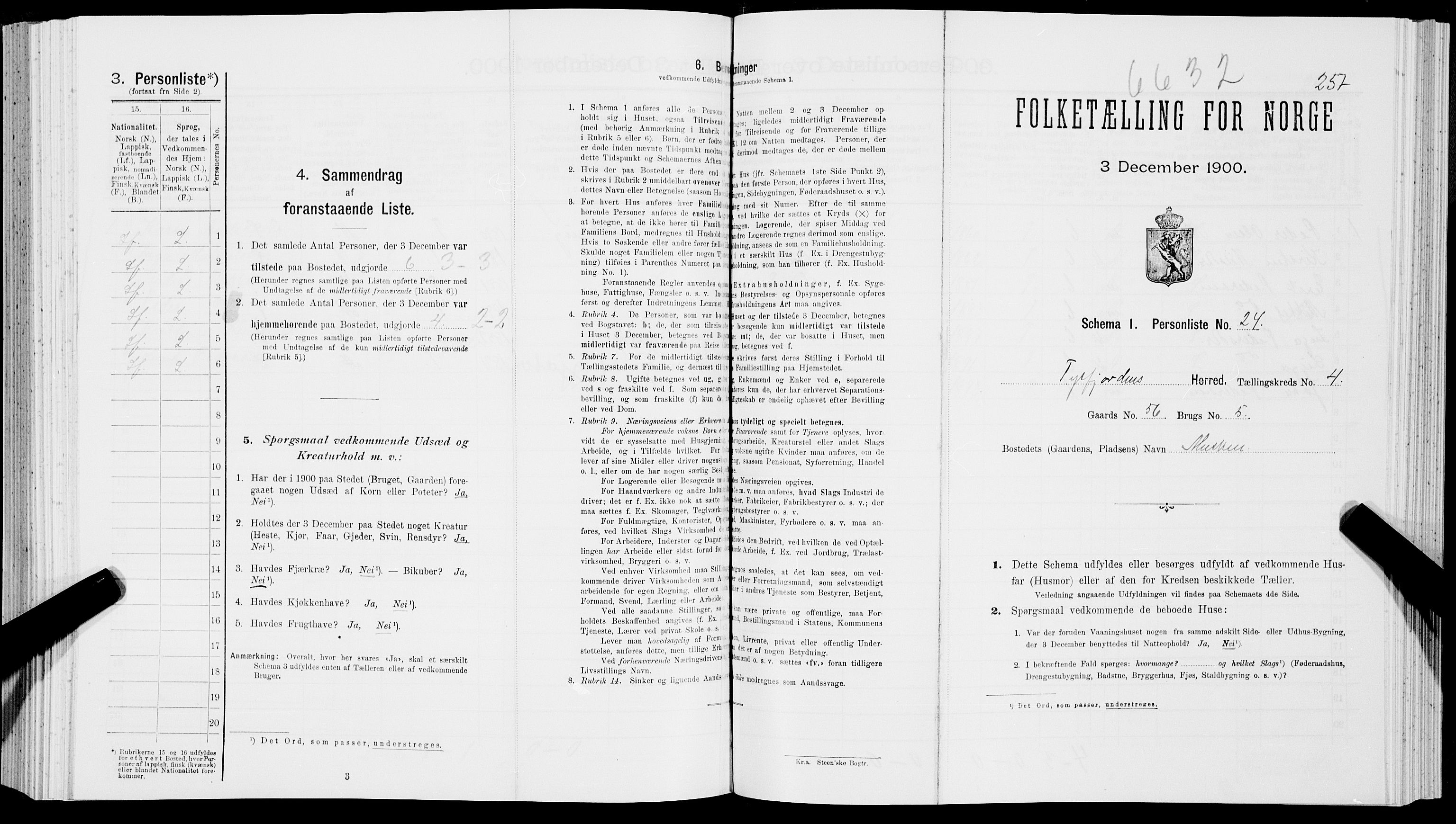 SAT, Folketelling 1900 for 1850 Tysfjord herred, 1900, s. 553