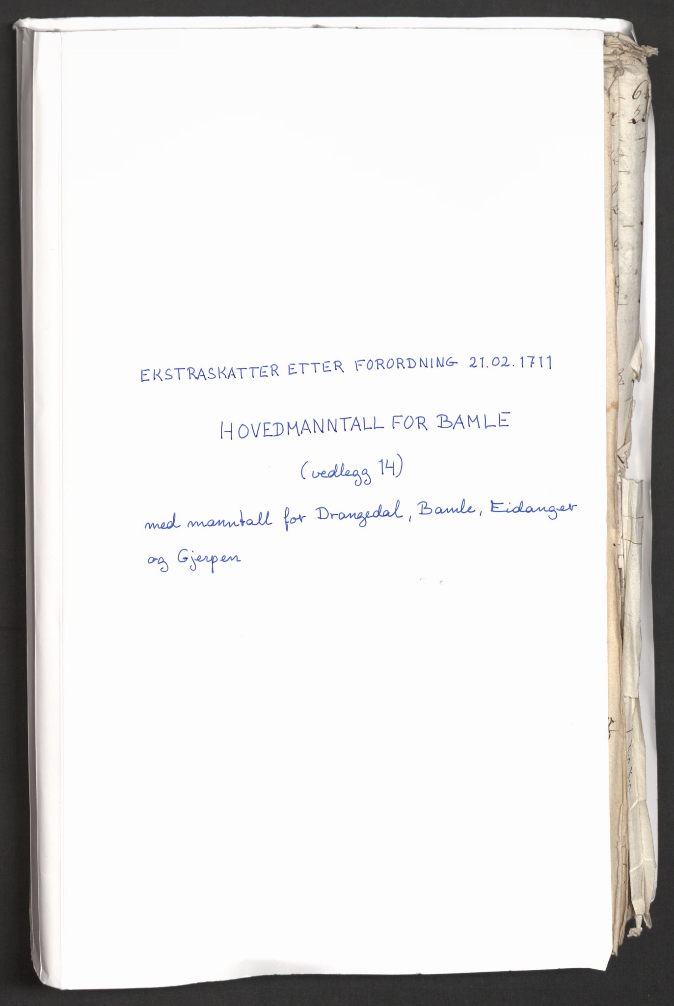 Rentekammeret inntil 1814, Reviderte regnskaper, Fogderegnskap, AV/RA-EA-4092/R36/L2121: Fogderegnskap Øvre og Nedre Telemark og Bamble, 1711, s. 460