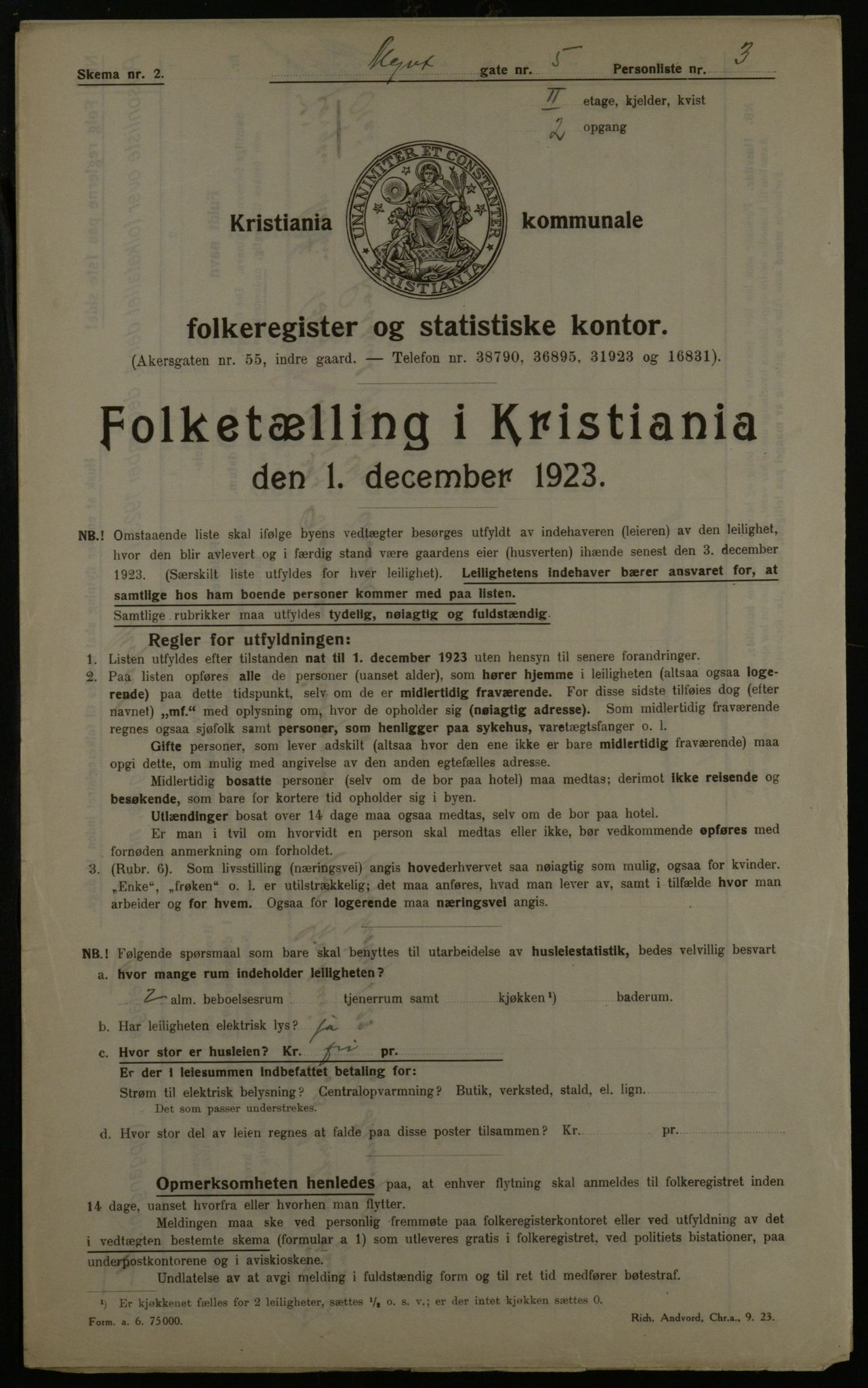 OBA, Kommunal folketelling 1.12.1923 for Kristiania, 1923, s. 75369