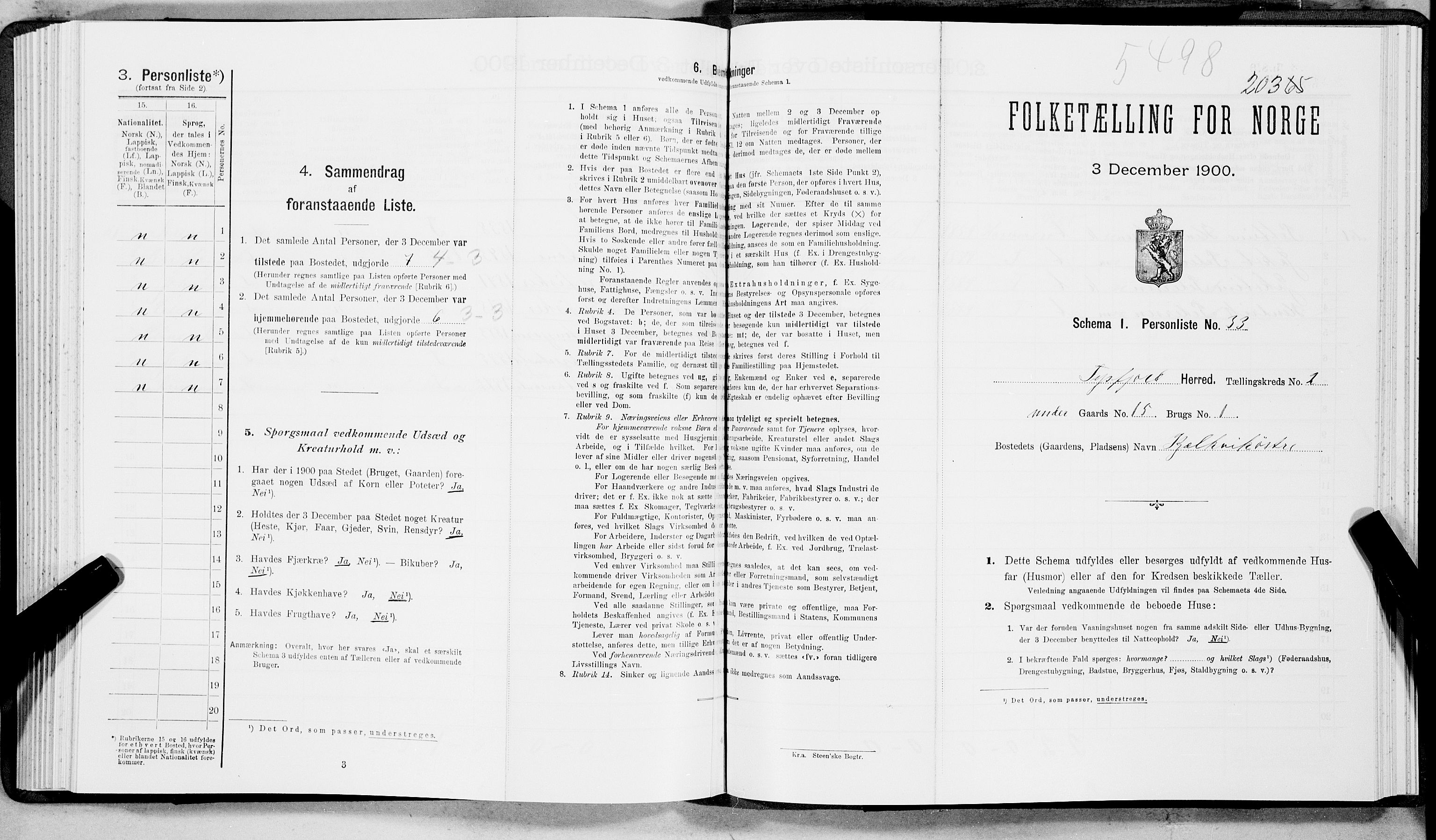 SAT, Folketelling 1900 for 1850 Tysfjord herred, 1900, s. 216