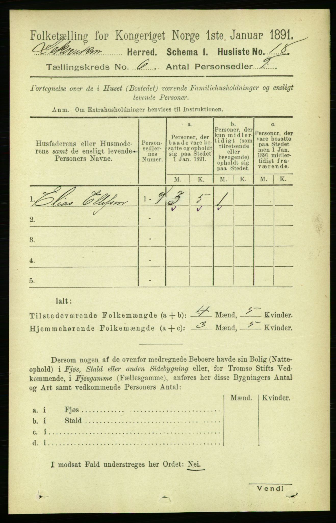 RA, Folketelling 1891 for 1718 Leksvik herred, 1891, s. 3150