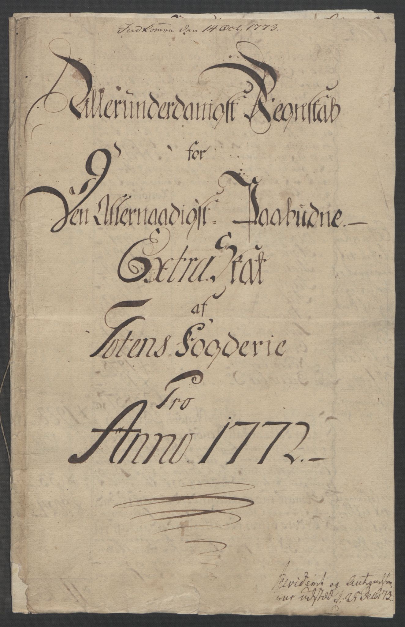 Rentekammeret inntil 1814, Reviderte regnskaper, Fogderegnskap, RA/EA-4092/R19/L1399: Fogderegnskap Toten, Hadeland og Vardal, 1762-1783, s. 237