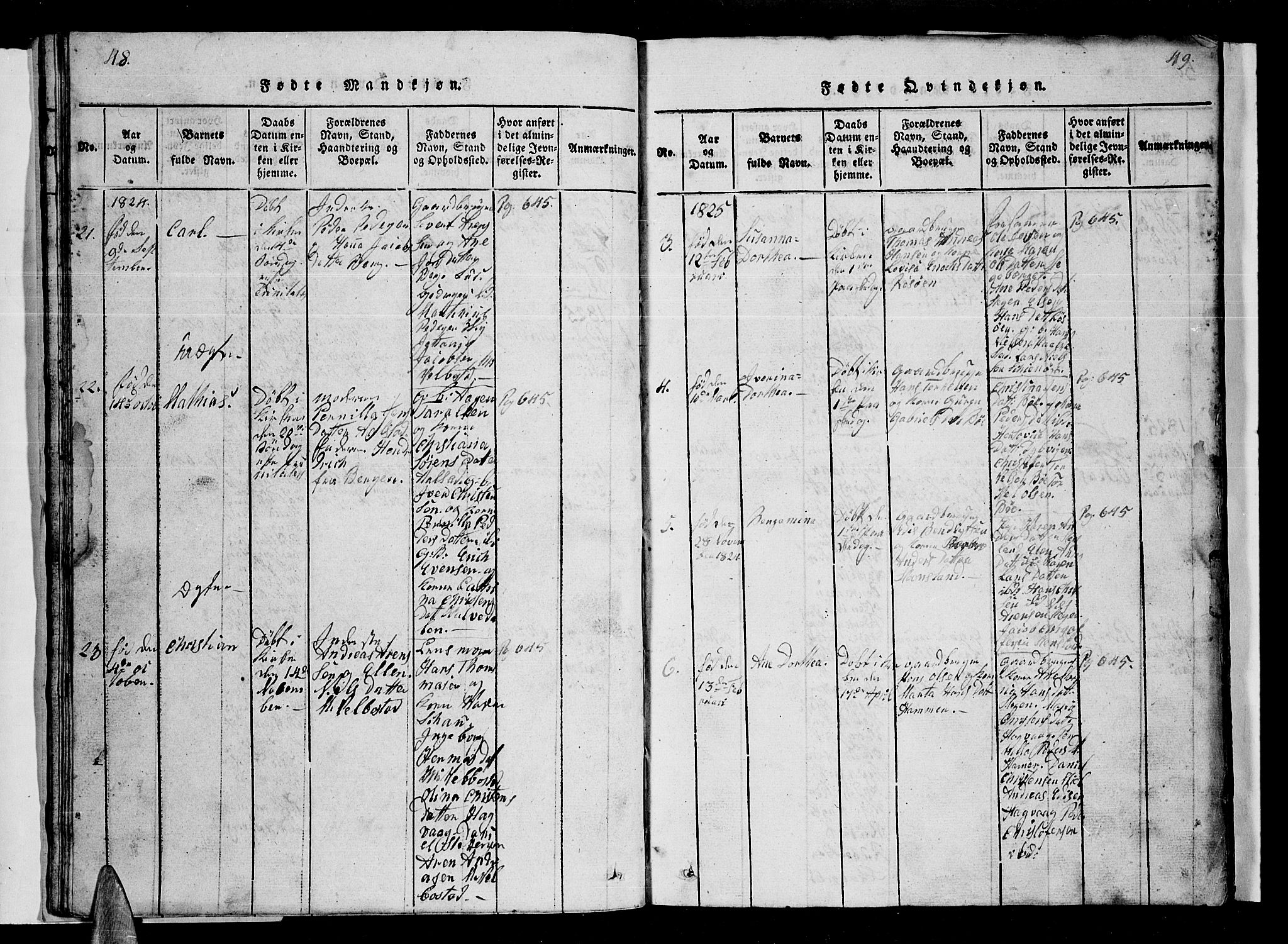 Ministerialprotokoller, klokkerbøker og fødselsregistre - Nordland, AV/SAT-A-1459/855/L0812: Klokkerbok nr. 855C01, 1821-1838, s. 48-49