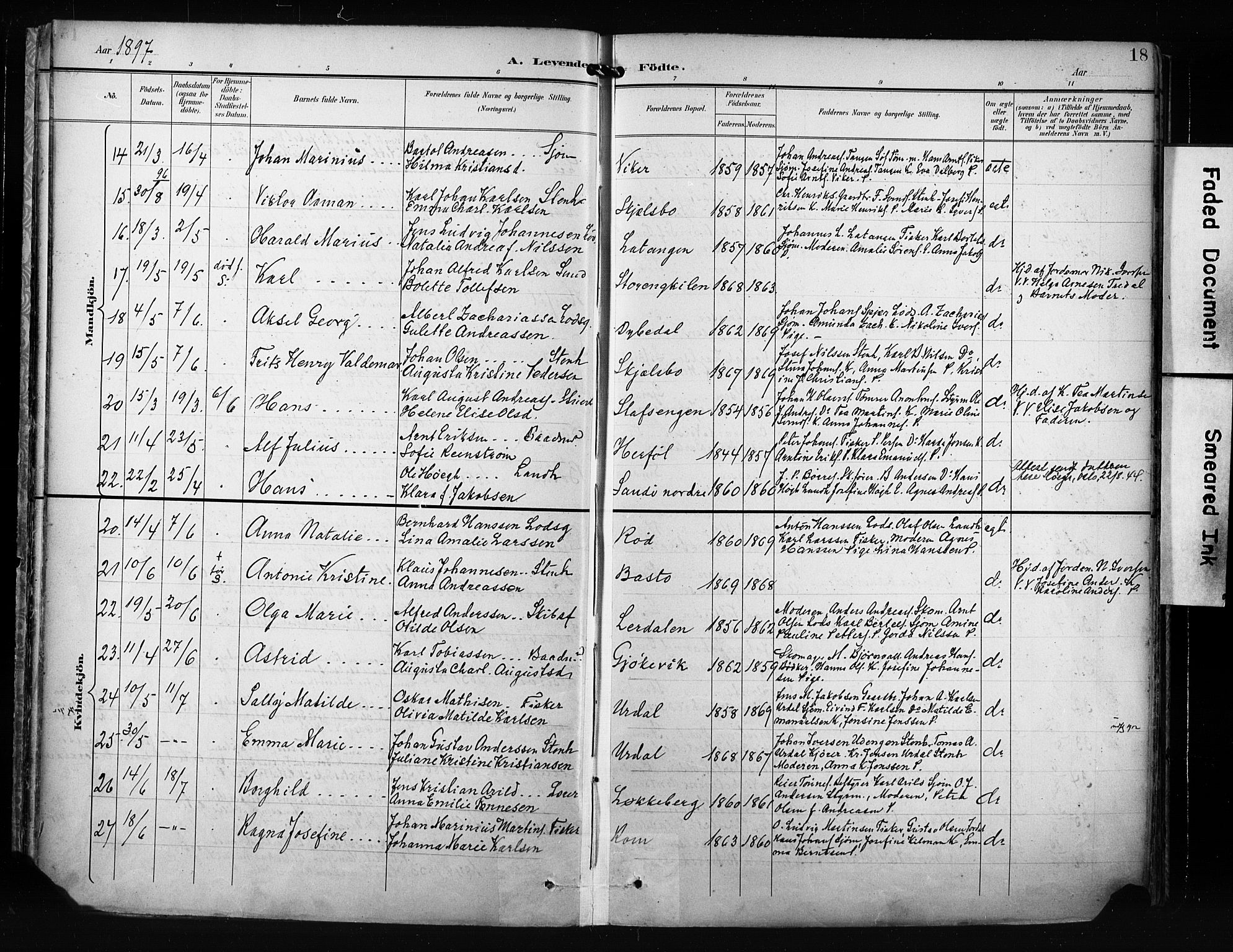 Hvaler prestekontor Kirkebøker, AV/SAO-A-2001/F/Fa/L0009: Ministerialbok nr. I 9, 1895-1906, s. 18