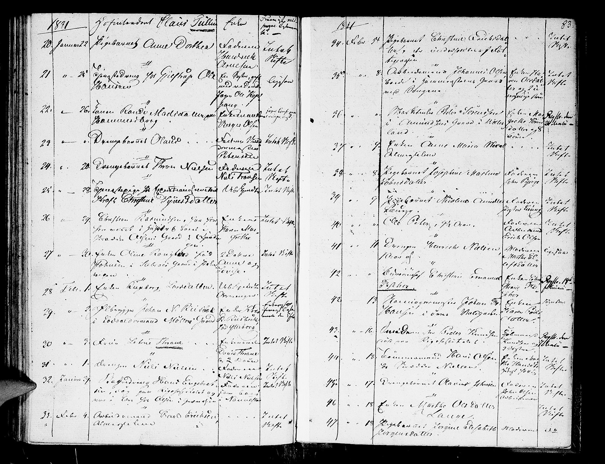 Oslo skifterett, AV/SAO-A-10383/G/Ga/Gaa/L0001: Dødsfallsprotokoll, 1822-1831, s. 82b-83a