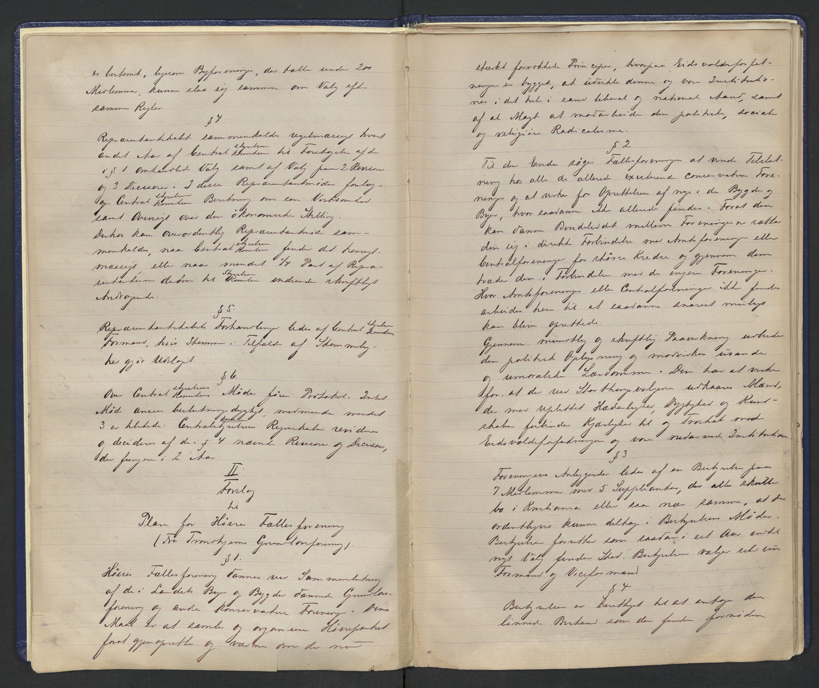 Høyres Hovedorganisasjon, AV/RA-PA-0583/1/A/Aa/L0001: De konservative foreningers centralstyre. Referatprotokoll, 1884-1897, s. 7