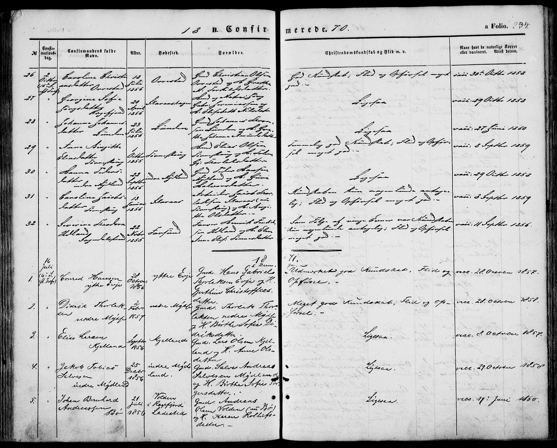 Sokndal sokneprestkontor, SAST/A-101808: Ministerialbok nr. A 9, 1857-1874, s. 234