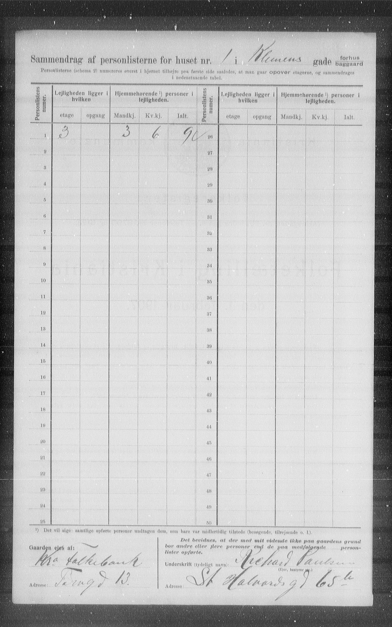 OBA, Kommunal folketelling 1.2.1907 for Kristiania kjøpstad, 1907, s. 26339