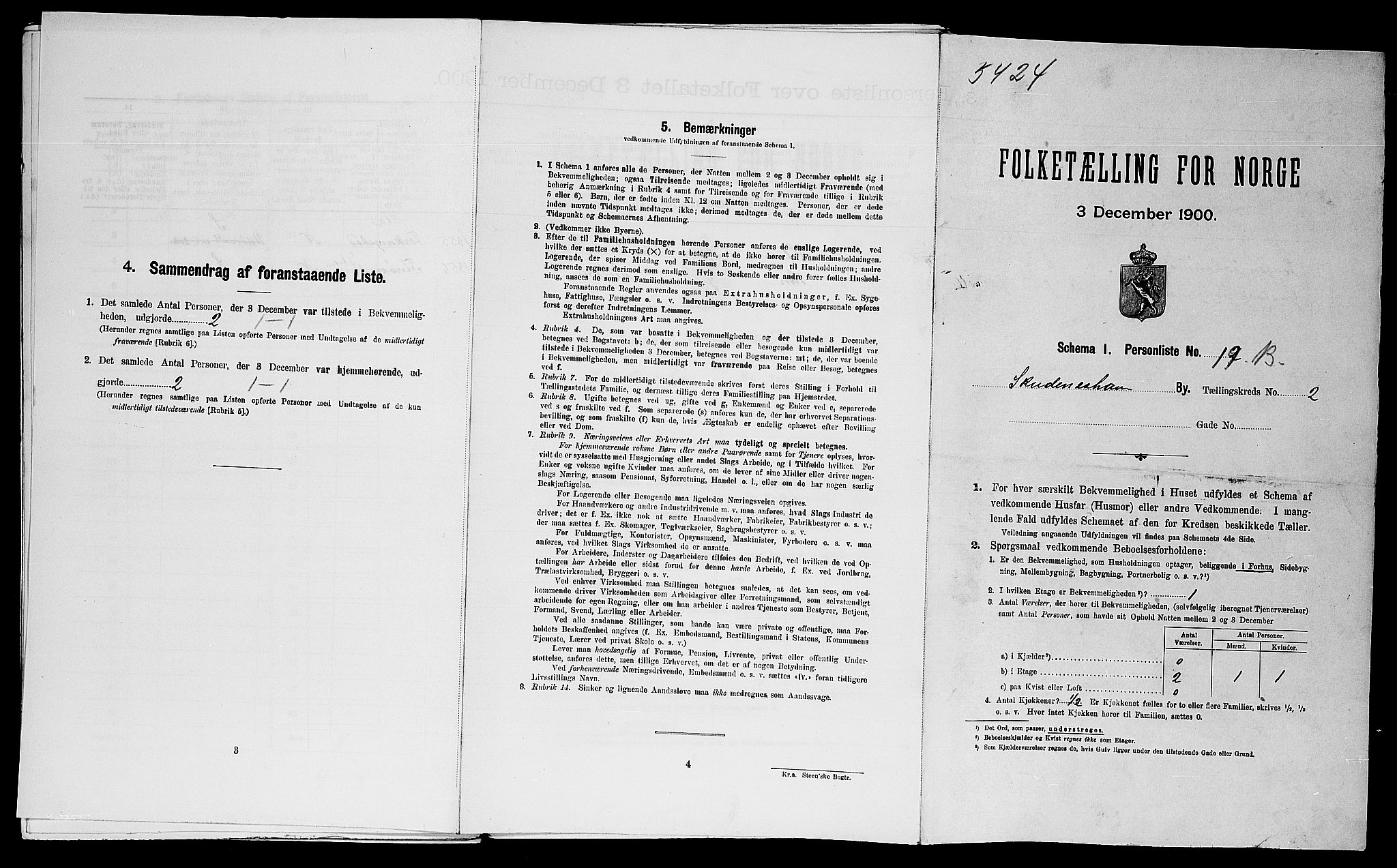 SAST, Folketelling 1900 for 1104 Skudeneshavn ladested, 1900, s. 415