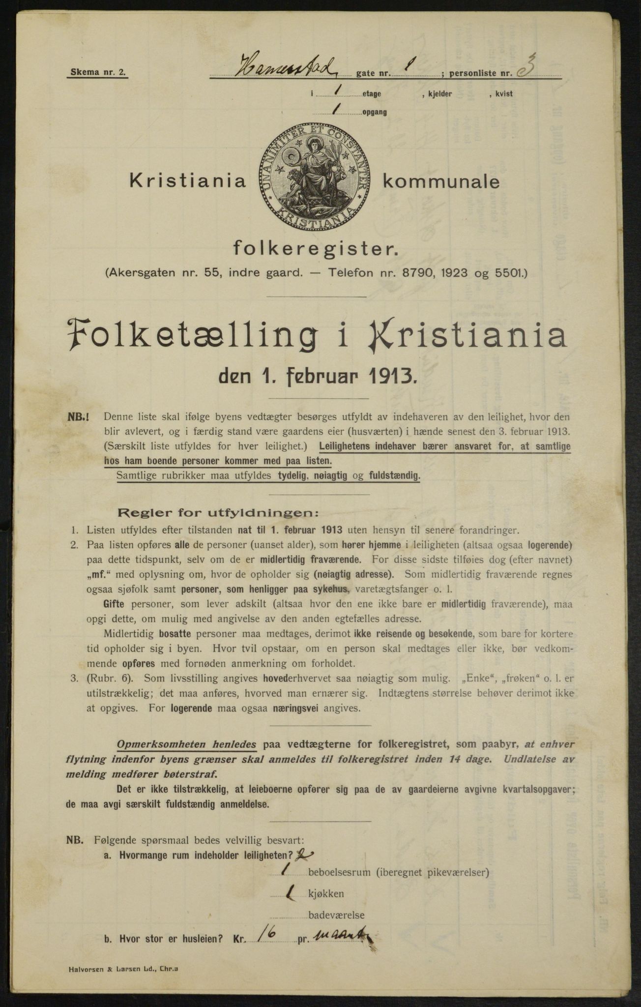 OBA, Kommunal folketelling 1.2.1913 for Kristiania, 1913, s. 34593