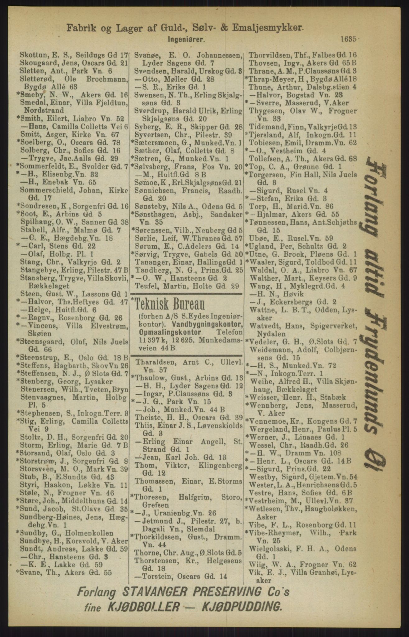 Kristiania/Oslo adressebok, PUBL/-, 1911, s. 1635
