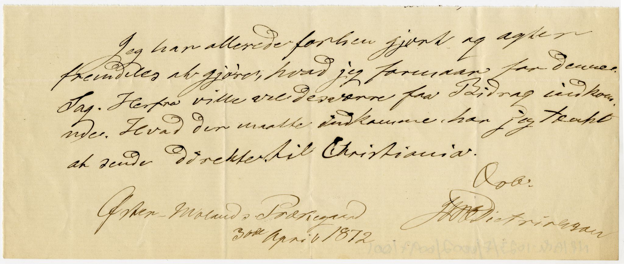 Diderik Maria Aalls brevsamling, NF/Ark-1023/F/L0002: D.M. Aalls brevsamling. B - C, 1799-1889, s. 474