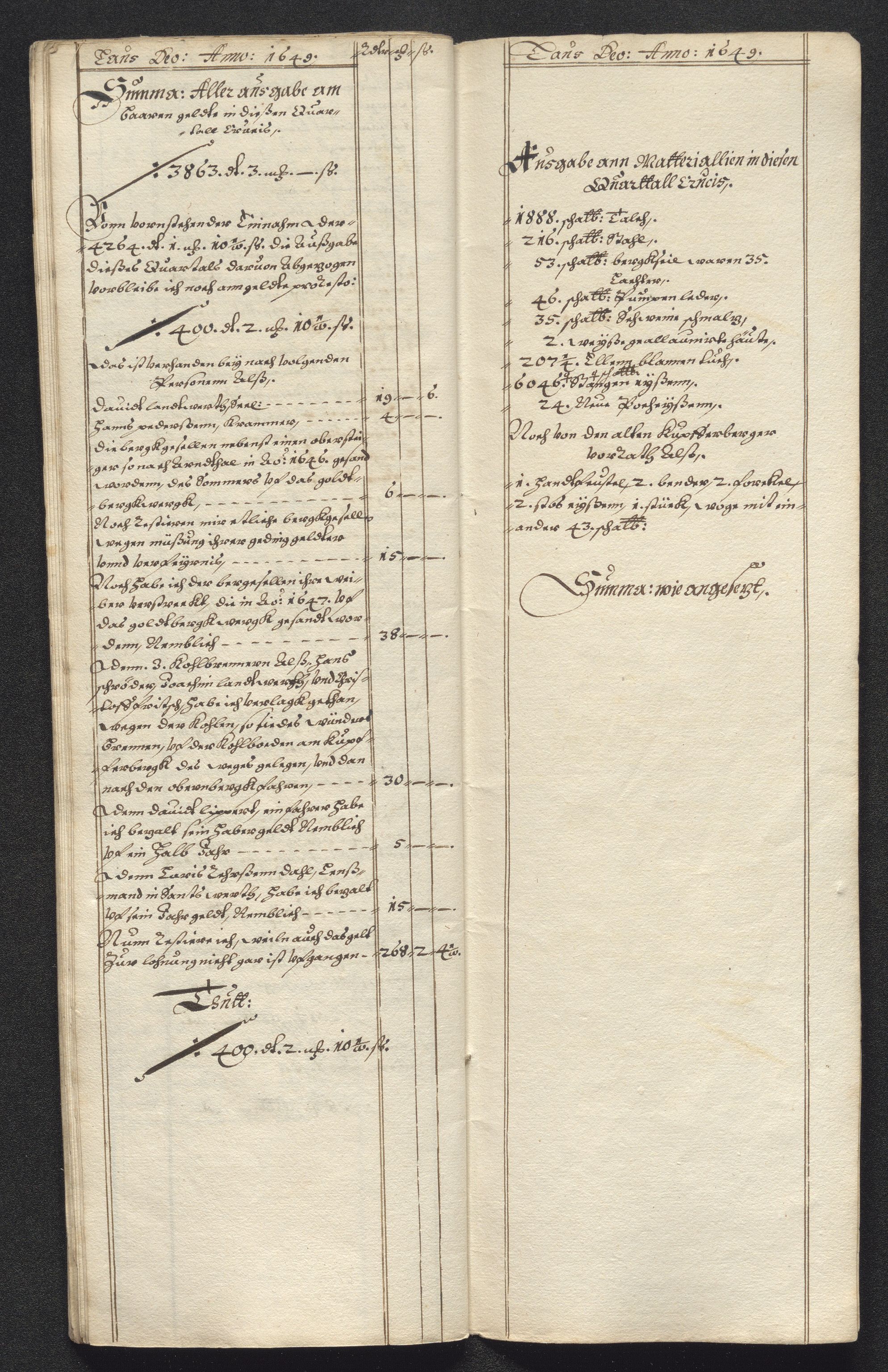 Kongsberg Sølvverk 1623-1816, SAKO/EA-3135/001/D/Dc/Dcd/L0023: Utgiftsregnskap for gruver m.m., 1649, s. 388